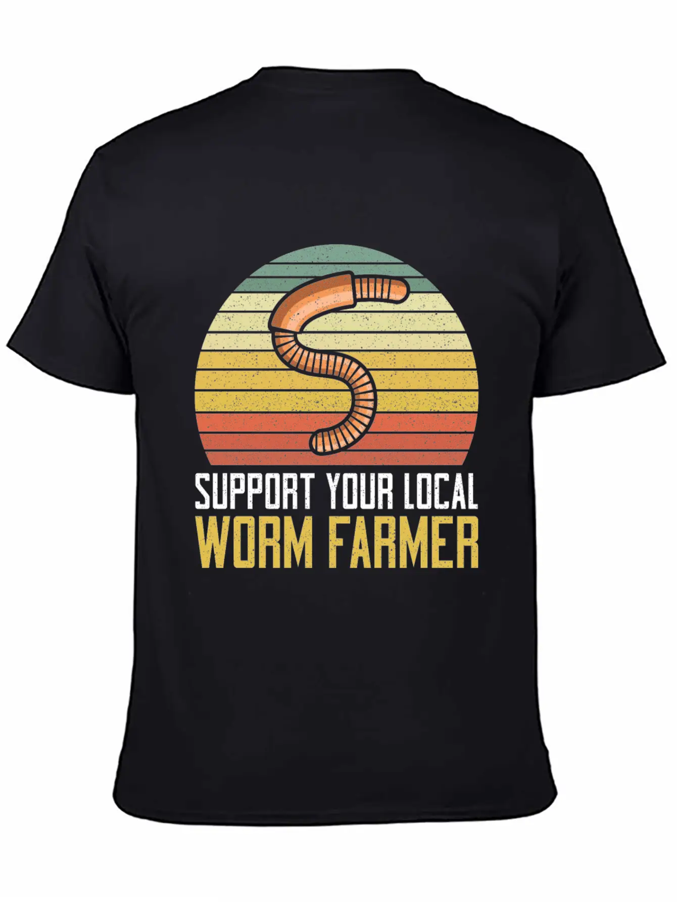 Support Your Local Worm Farmer Compost Unisex Short Sleeve Soft Cotton T-Shirt – Casual Everyday Wear
