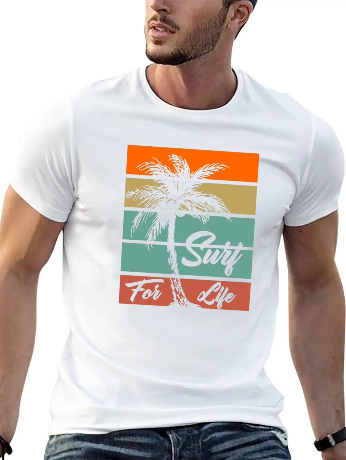 Surf For Life Comfortable Minimalist Graphic Tee – Summer Style Essential