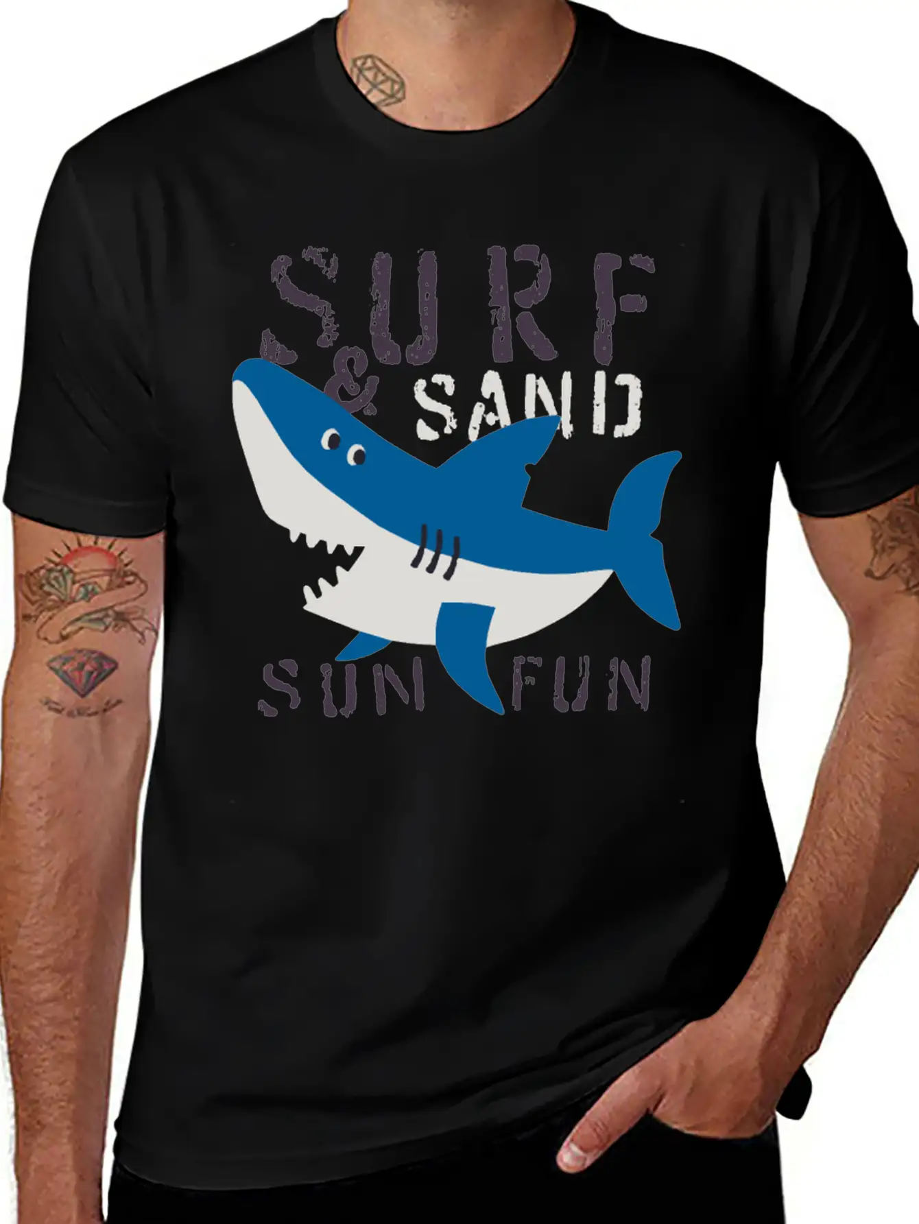 Surf Sand Sun Fun Stylish Everyday T-Shirt – Unisex Basic Cotton Tee
