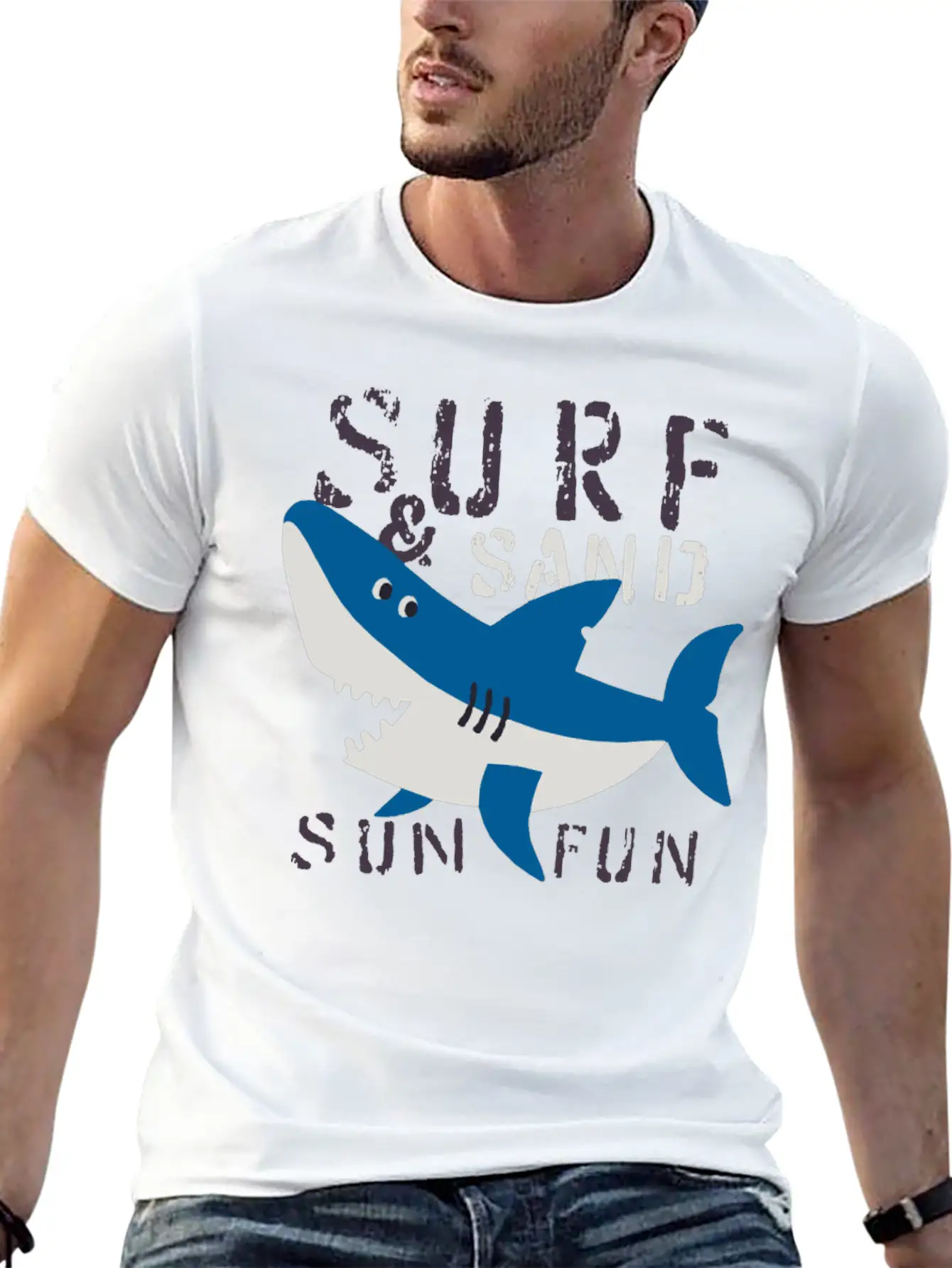 Surf Sand Sun Fun Stylish Everyday T-Shirt – Unisex Basic Cotton Tee