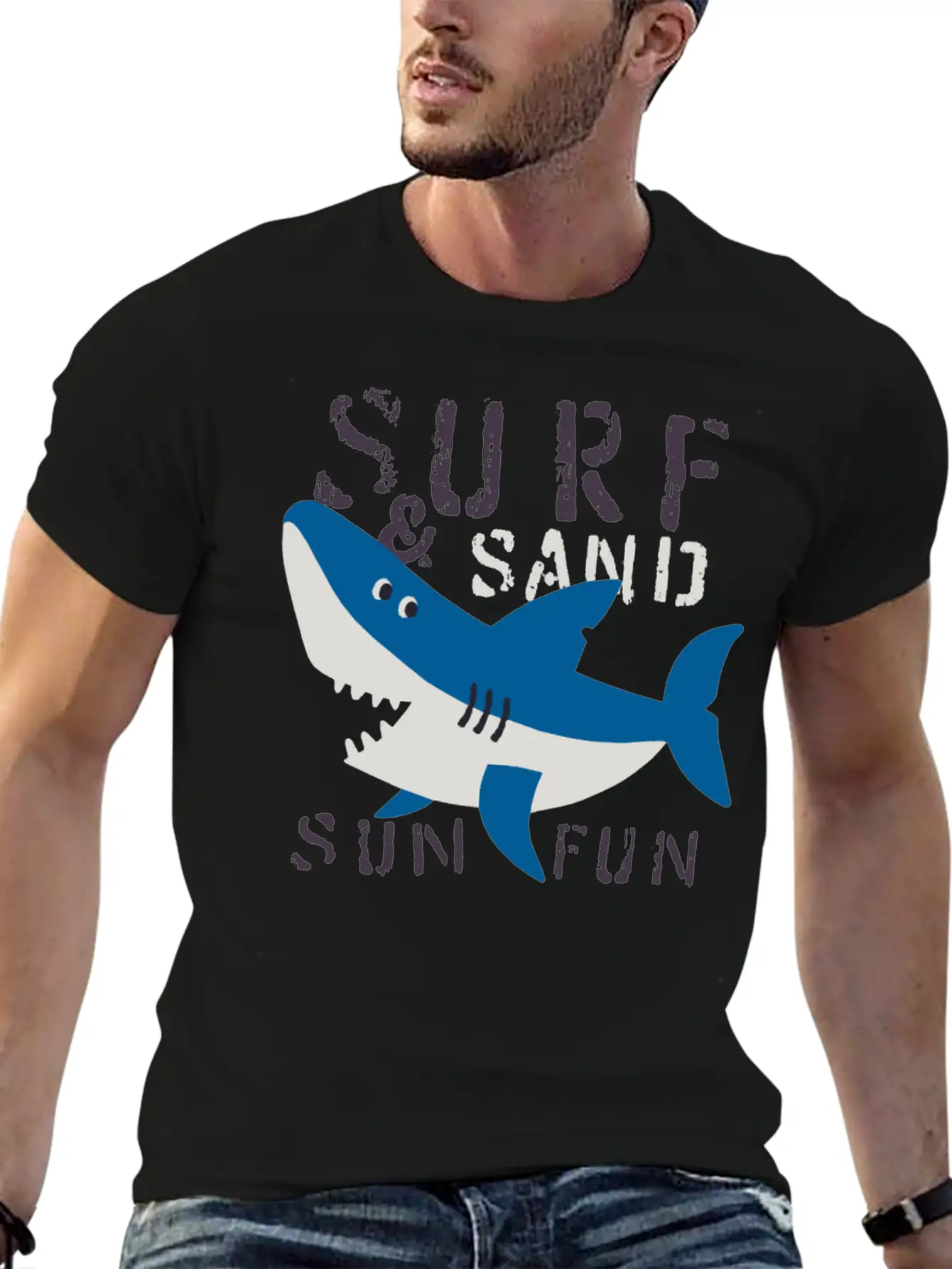 Surf Sand Sun Fun Stylish Everyday T-Shirt – Unisex Basic Cotton Tee