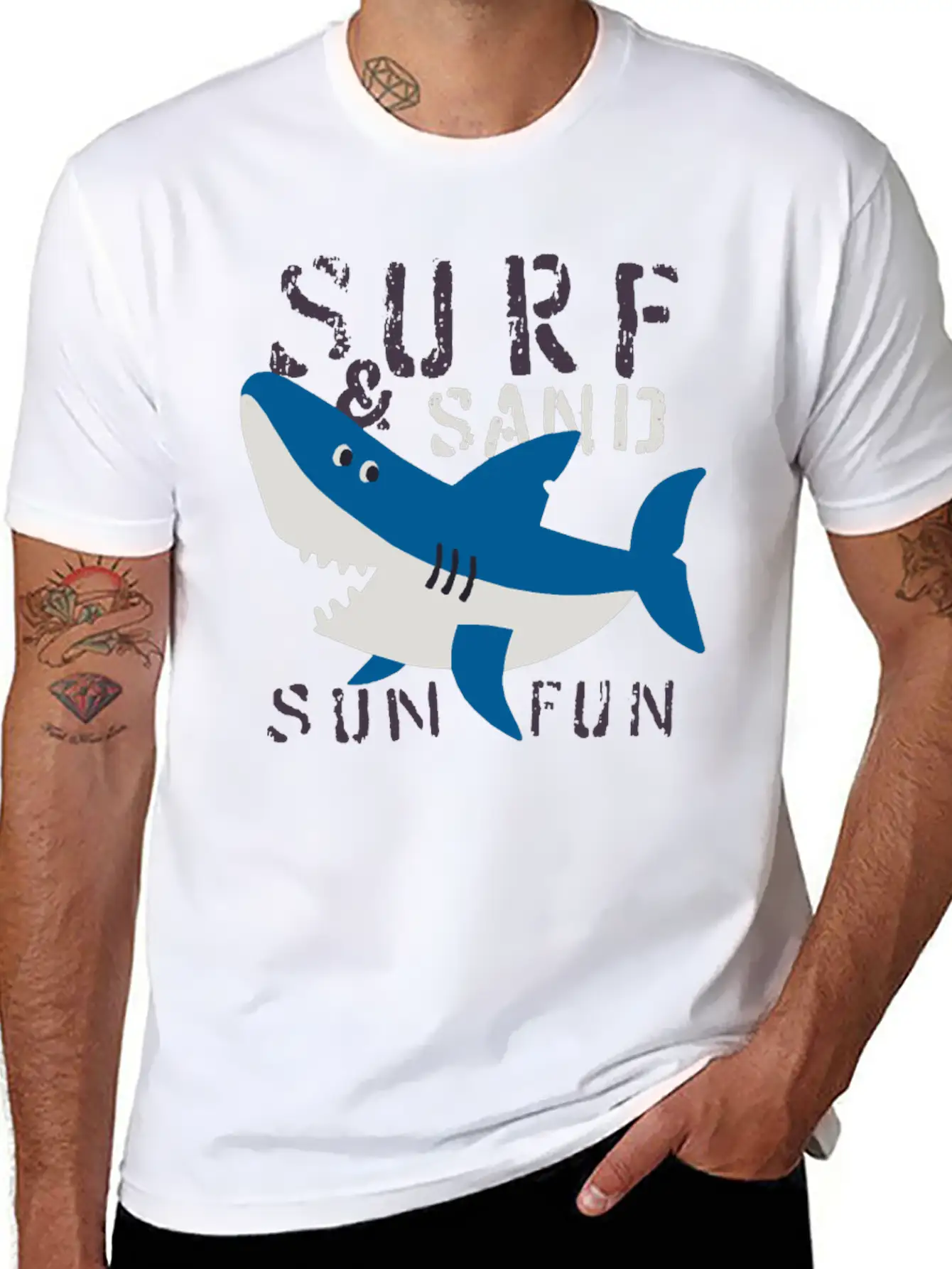 Surf Sand Sun Fun Stylish Everyday T-Shirt – Unisex Basic Cotton Tee