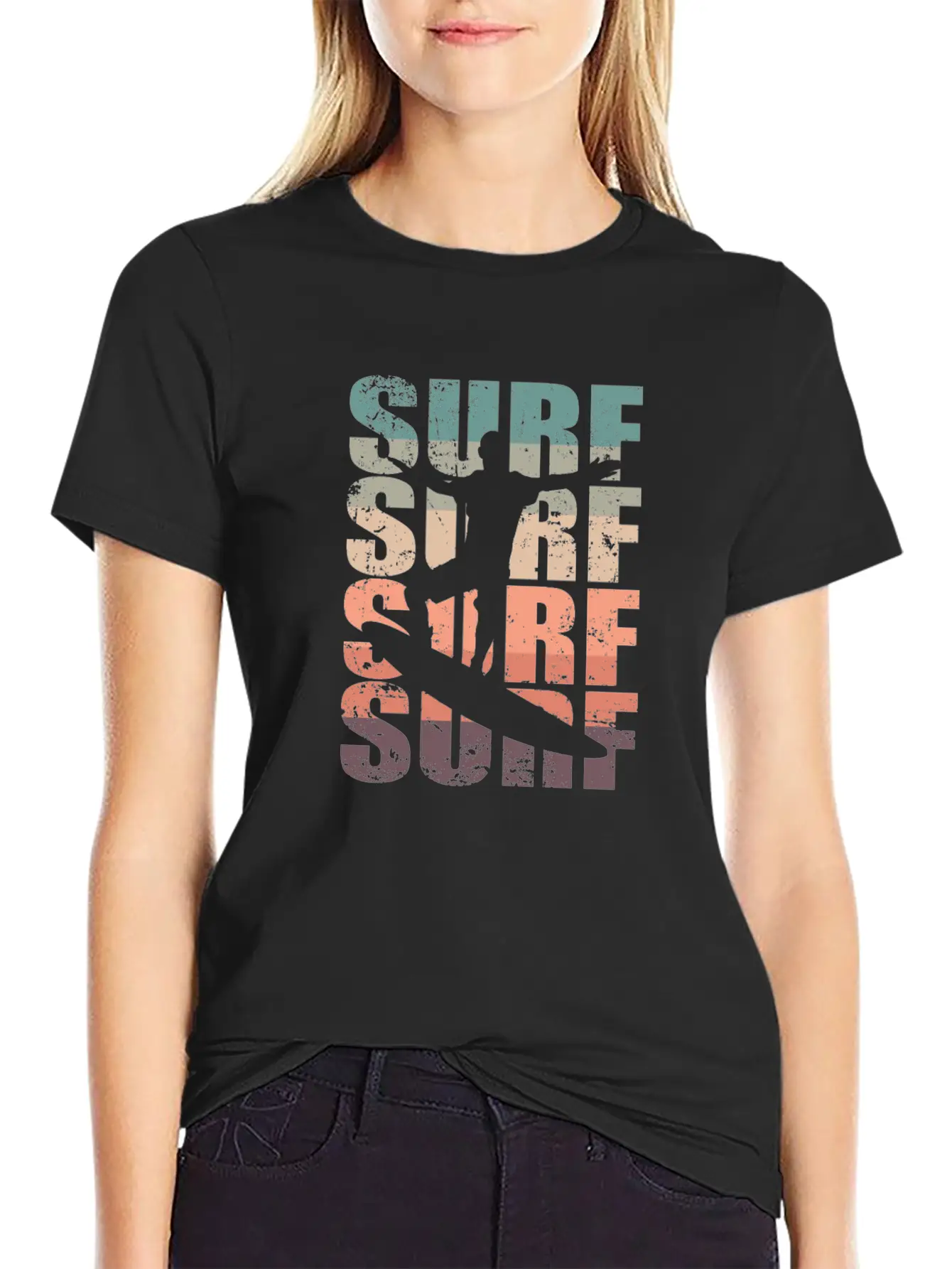 Surf Surf Surf Surf Surfing Surfboard Basic Graphic T-Shirt – Daily Comfort In Soft Cotton