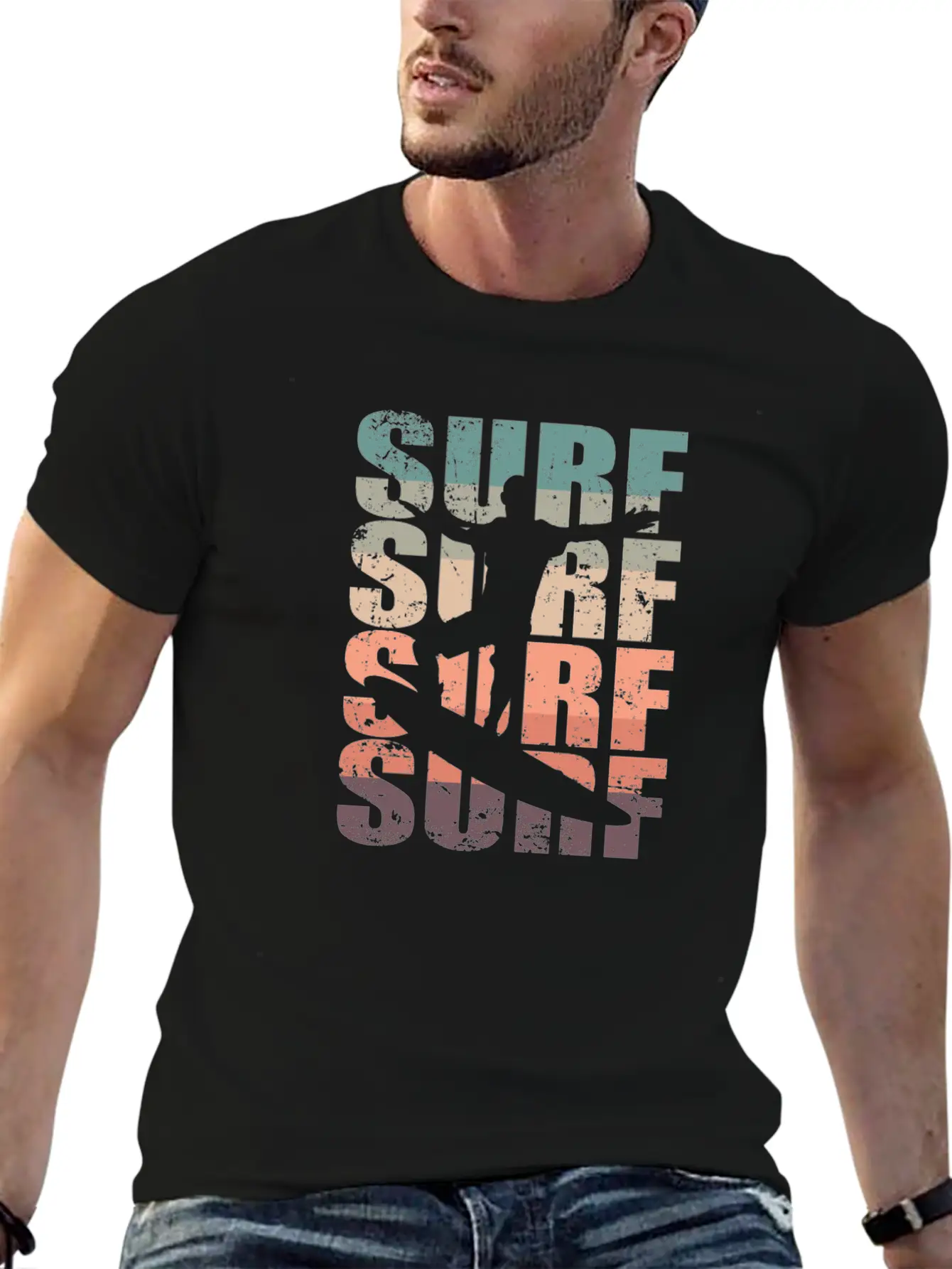 Surf Surf Surf Surf Surfing Surfboard Basic Graphic T-Shirt – Daily Comfort In Soft Cotton