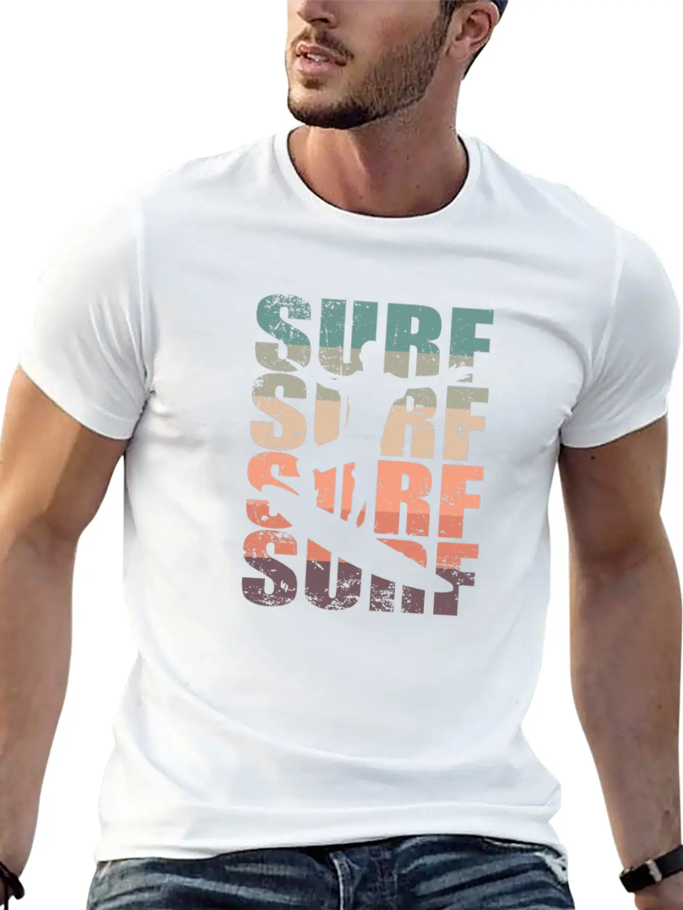 Surf Surf Surf Surf Surfing Surfboard Basic Graphic T-Shirt – Daily Comfort In Soft Cotton