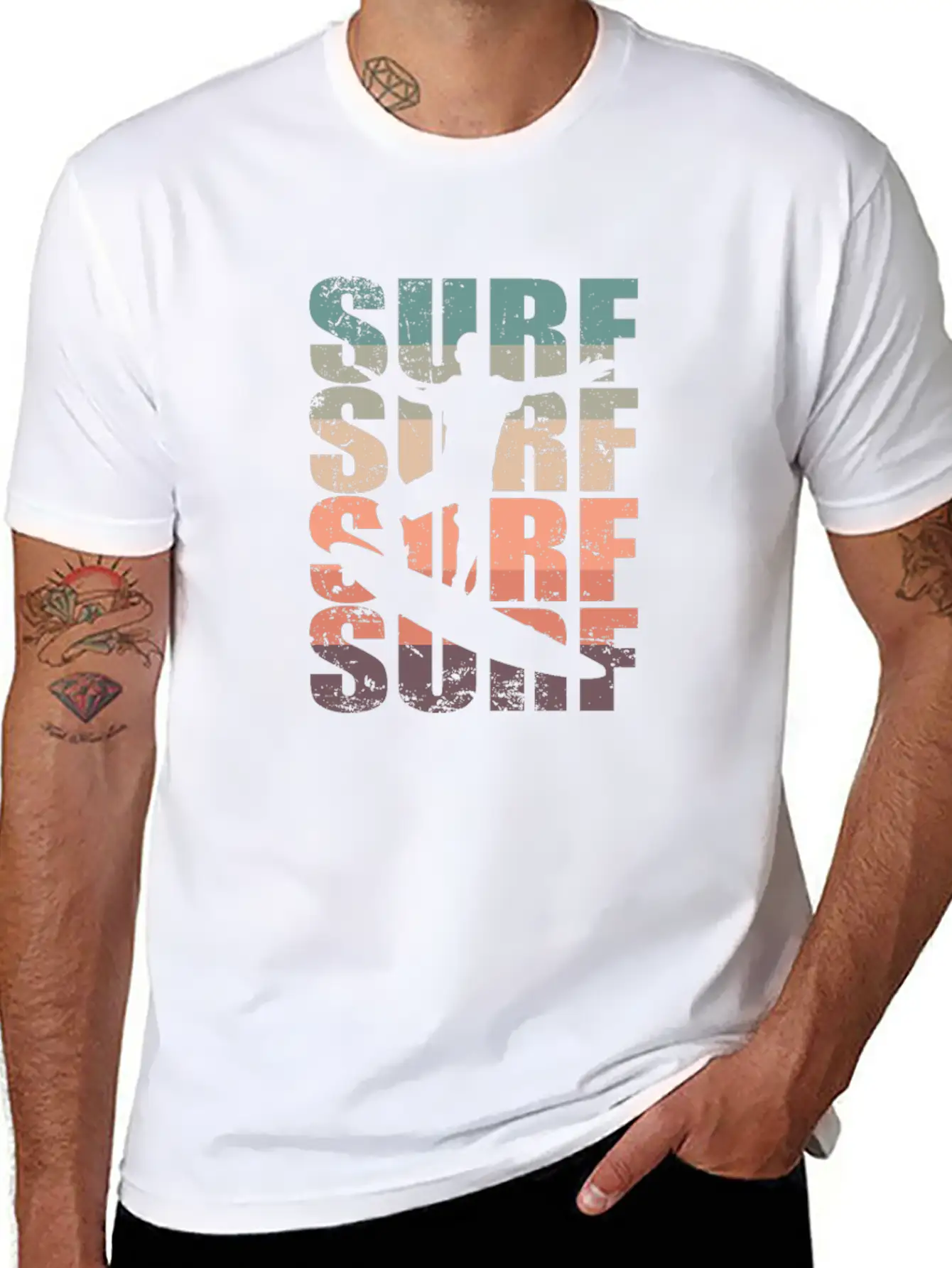 Surf Surf Surf Surf Surfing Surfboard Basic Graphic T-Shirt – Daily Comfort In Soft Cotton