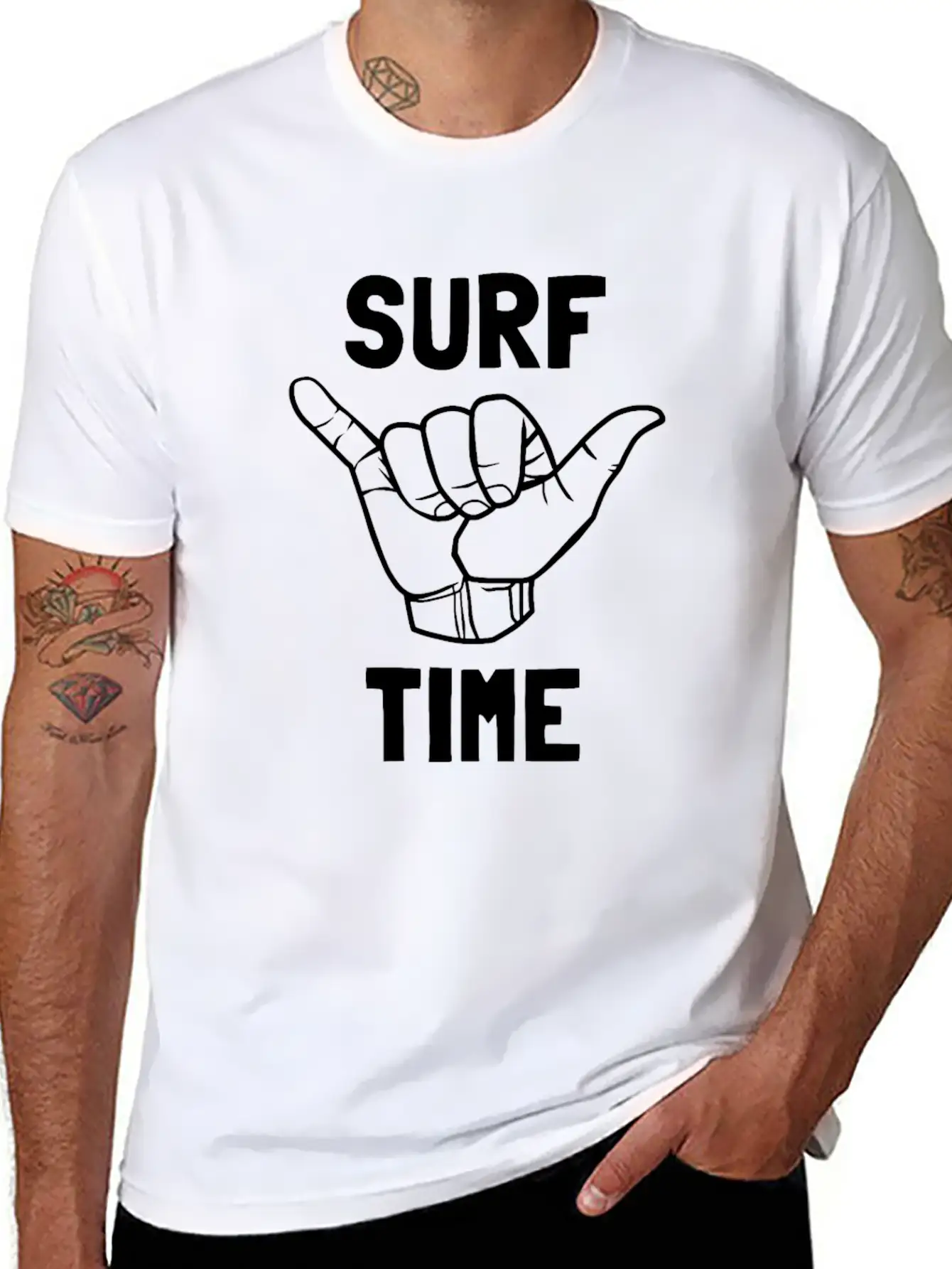 Surf Time Surfing Surfen Geschenk Comfortable Minimalist Graphic Tee – Summer Style Essential