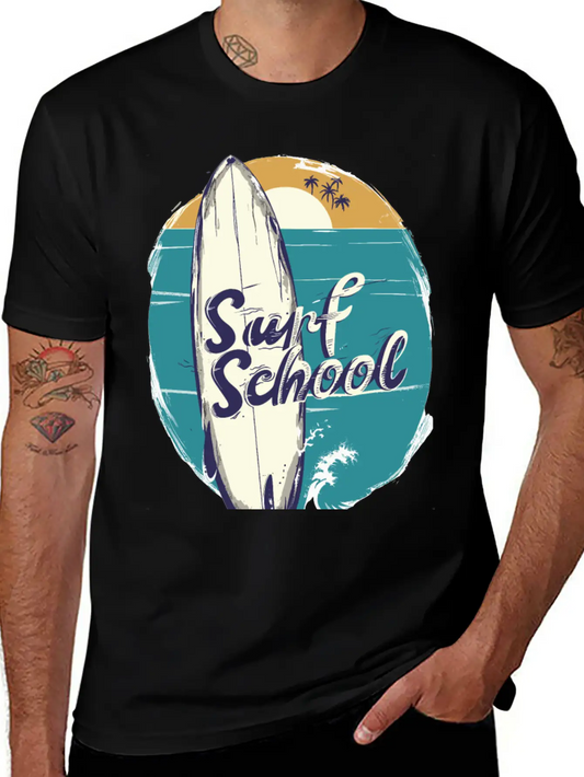 Surfboard With Surf Curse Disco Unisex Short Sleeve Soft Cotton T-Shirt – Casual Everyday Wear