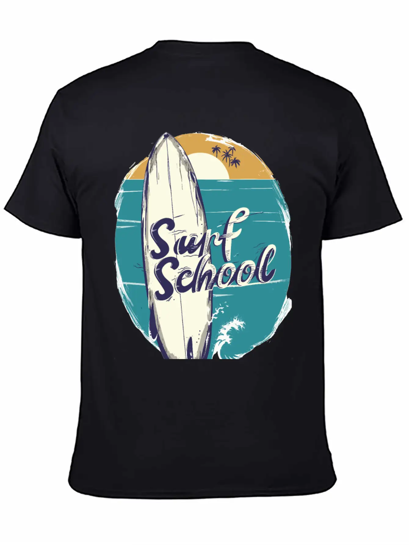 Surfboard With Surf Curse Disco Unisex Short Sleeve Soft Cotton T-Shirt – Casual Everyday Wear