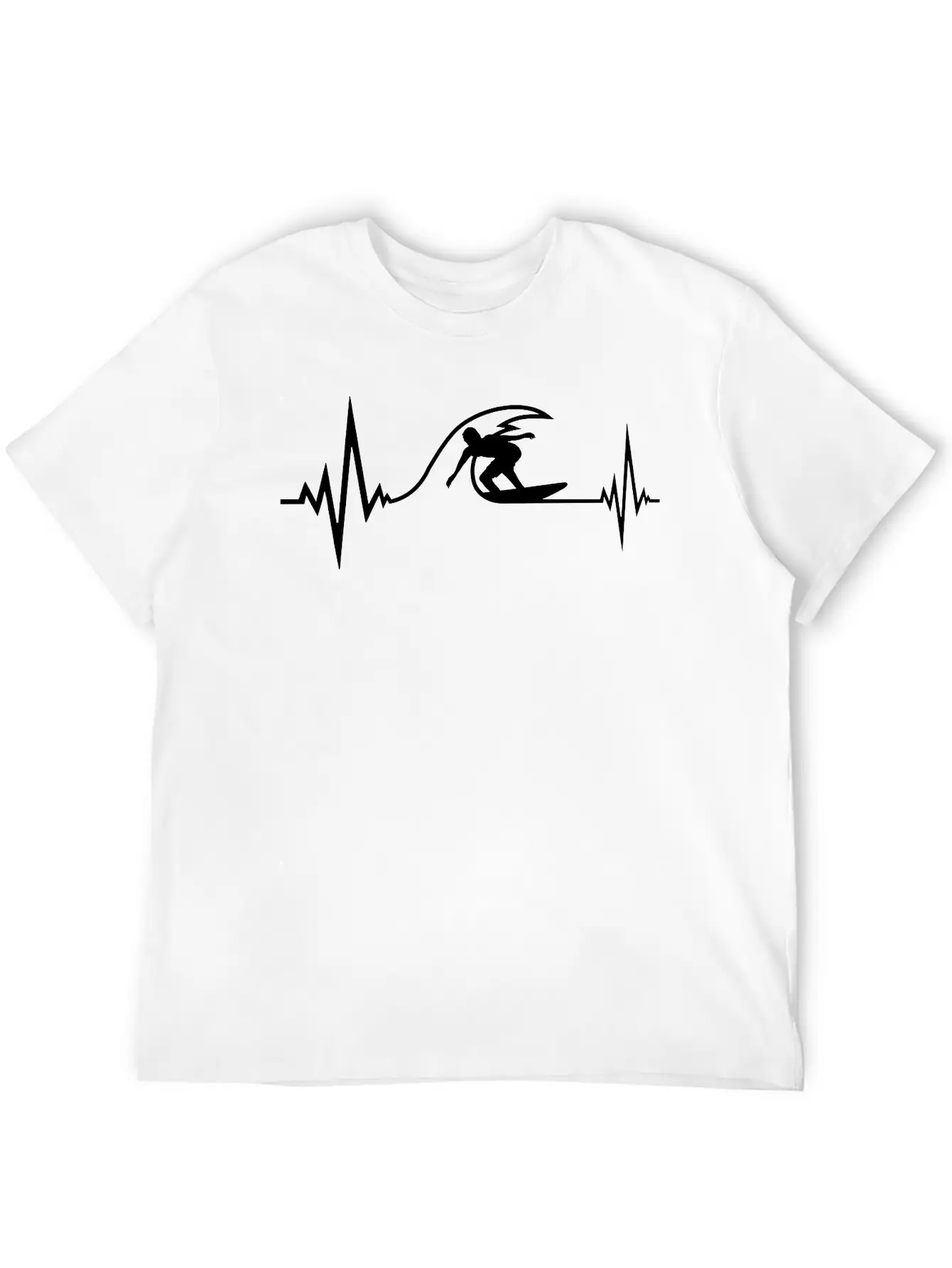Surfer Pulse Heartbeat Surf Frequency Wave Surfing Timeless Short Sleeve Tee – Comfy And Minimalist Design
