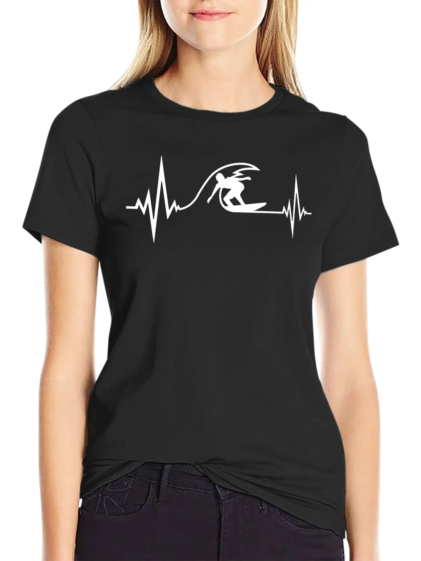 Surfer Pulse Heartbeat Surf Frequency Wave Surfing Timeless Short Sleeve Tee – Comfy And Minimalist Design