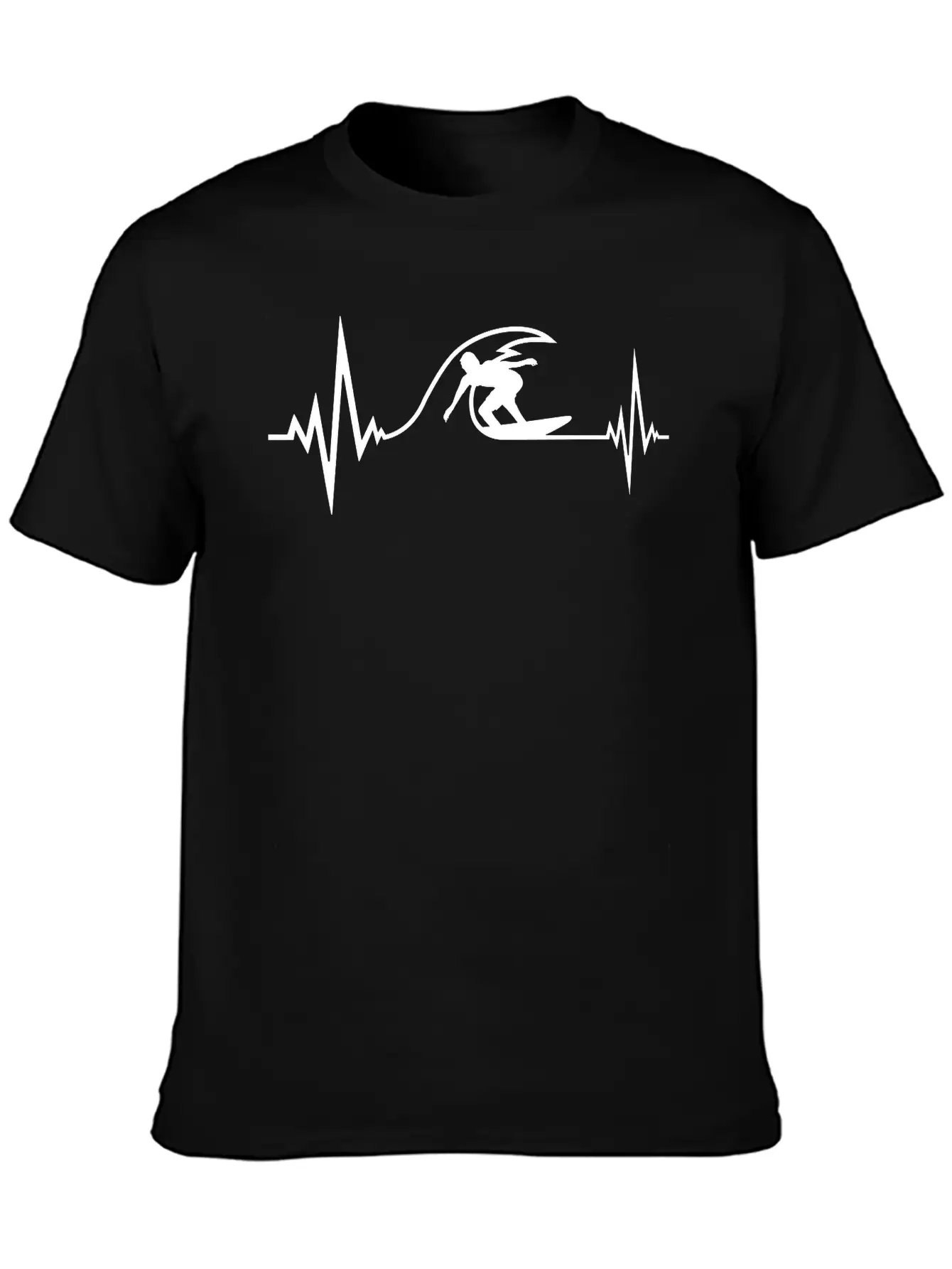 Surfer Pulse Heartbeat Surf Frequency Wave Surfing Timeless Short Sleeve Tee – Comfy And Minimalist Design