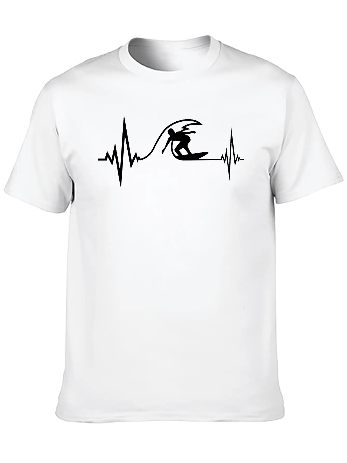 Surfer Pulse Heartbeat Surf Frequency Wave Surfing Timeless Short Sleeve Tee – Comfy And Minimalist Design