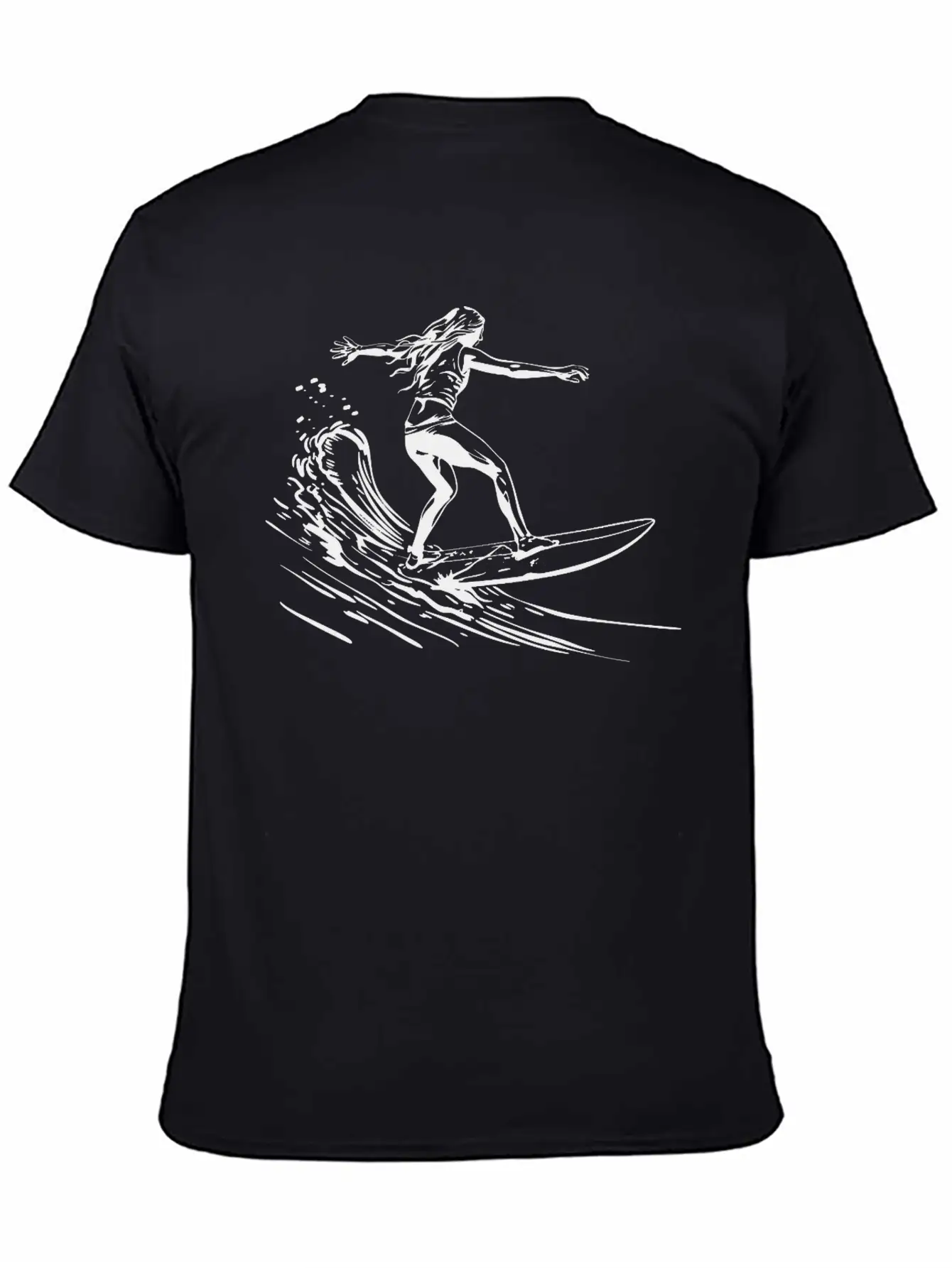 Surfing Girl Unisex Short Sleeve Soft Cotton T-Shirt – Casual Everyday Wear