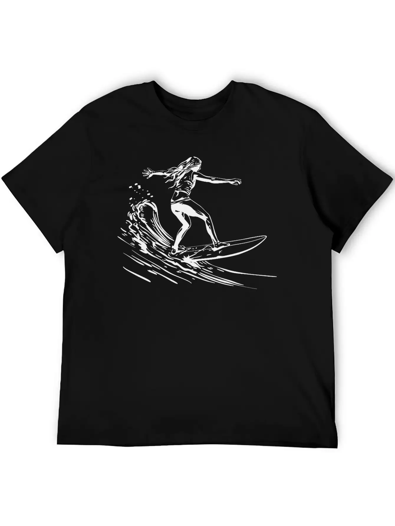 Surfing Girl Unisex Short Sleeve Soft Cotton T-Shirt – Casual Everyday Wear