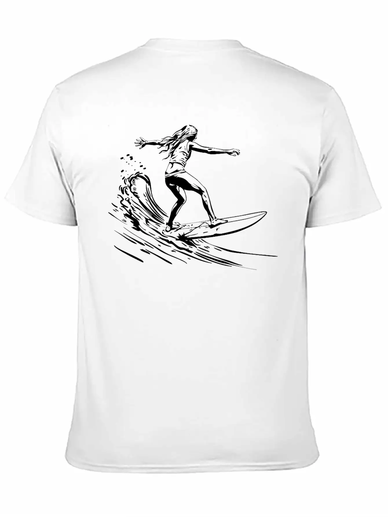 Surfing Girl Unisex Short Sleeve Soft Cotton T-Shirt – Casual Everyday Wear