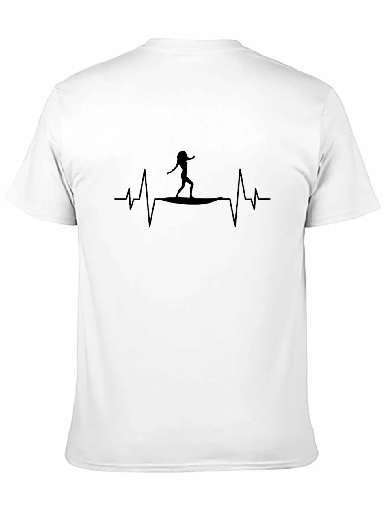 Surfing Heartbeat Comfortable Minimalist Graphic Tee – Summer Style Essential