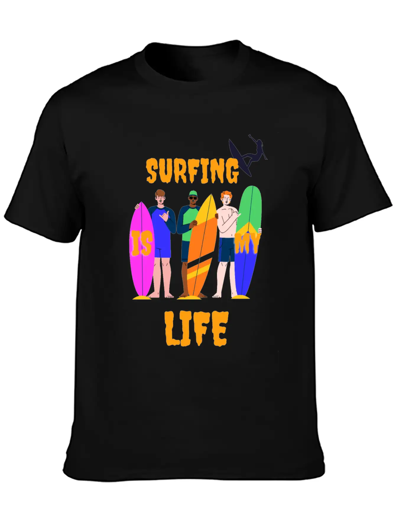 Surfing Is My Life Comfortable Minimalist Graphic Tee – Summer Style Essential