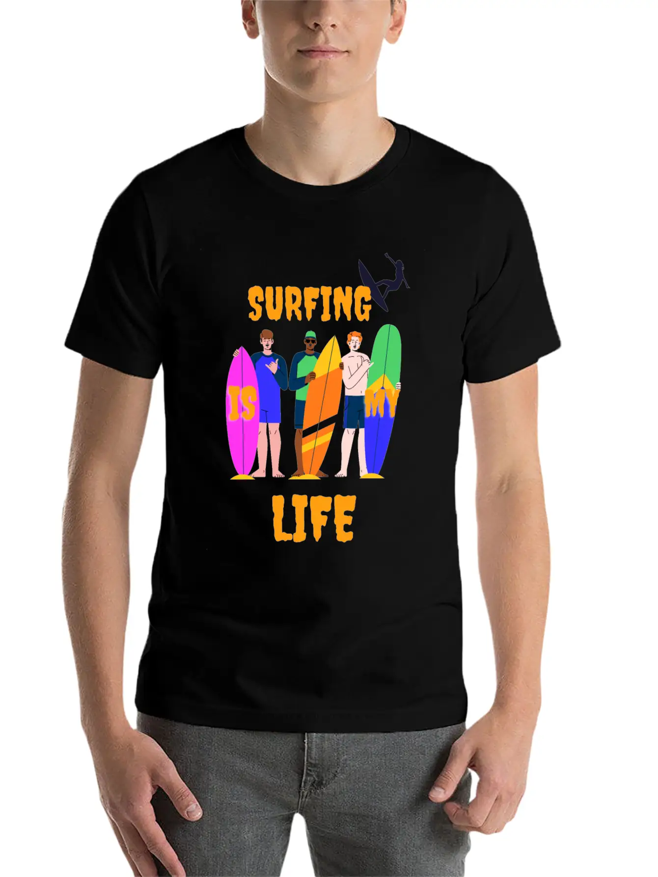 Surfing Is My Life Comfortable Minimalist Graphic Tee – Summer Style Essential