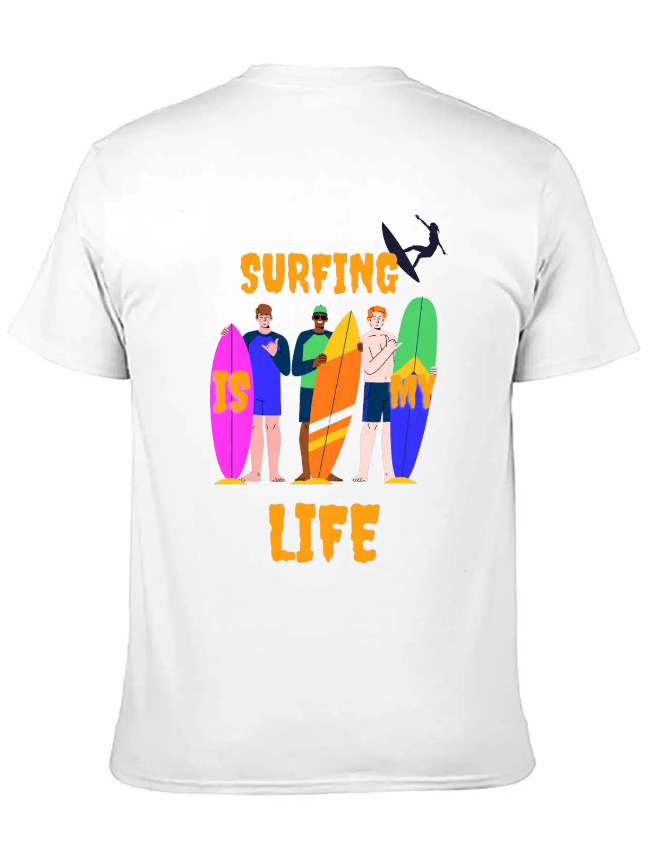 Surfing Is My Life Comfortable Minimalist Graphic Tee – Summer Style Essential