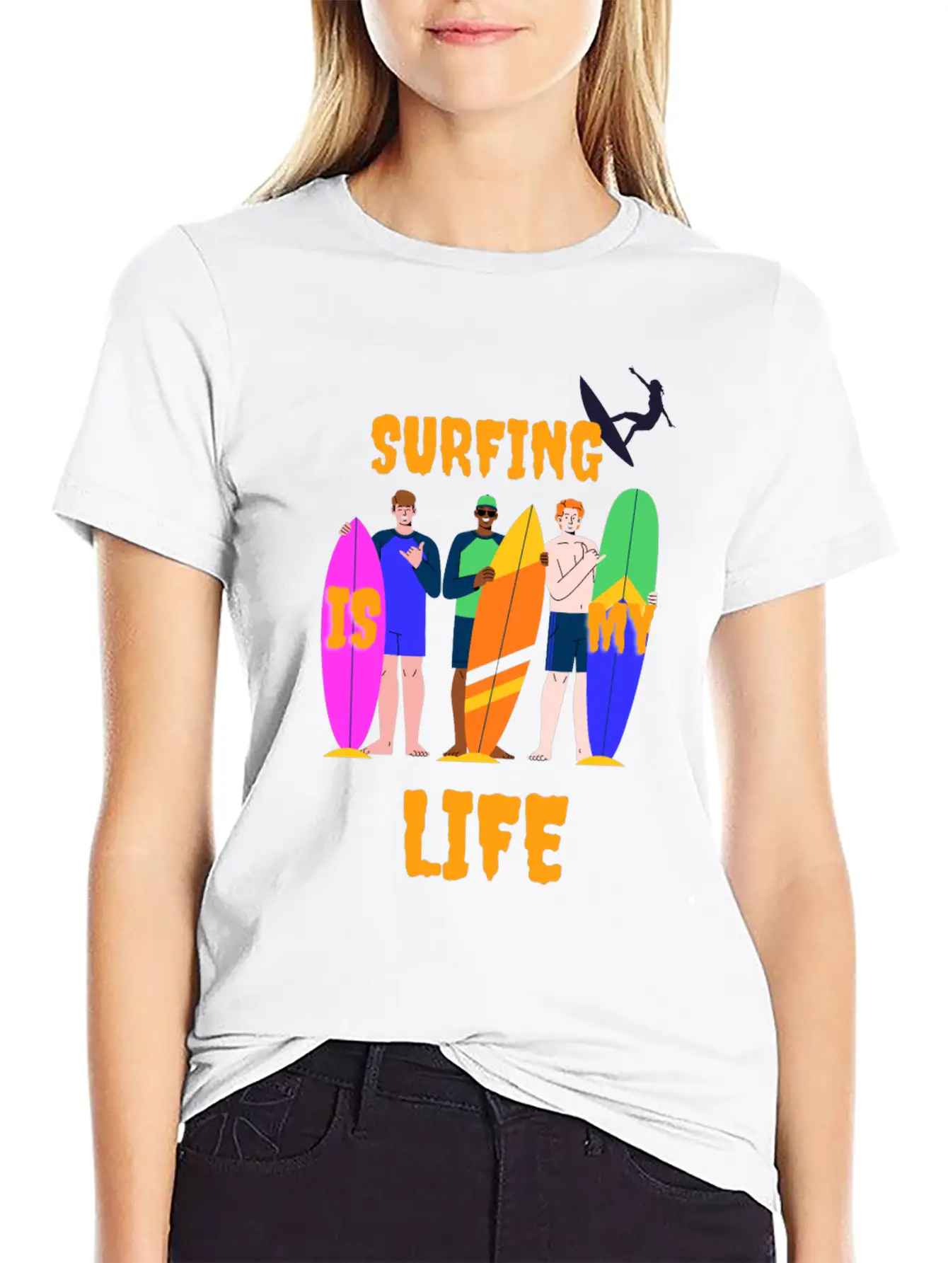 Surfing Is My Life Comfortable Minimalist Graphic Tee – Summer Style Essential