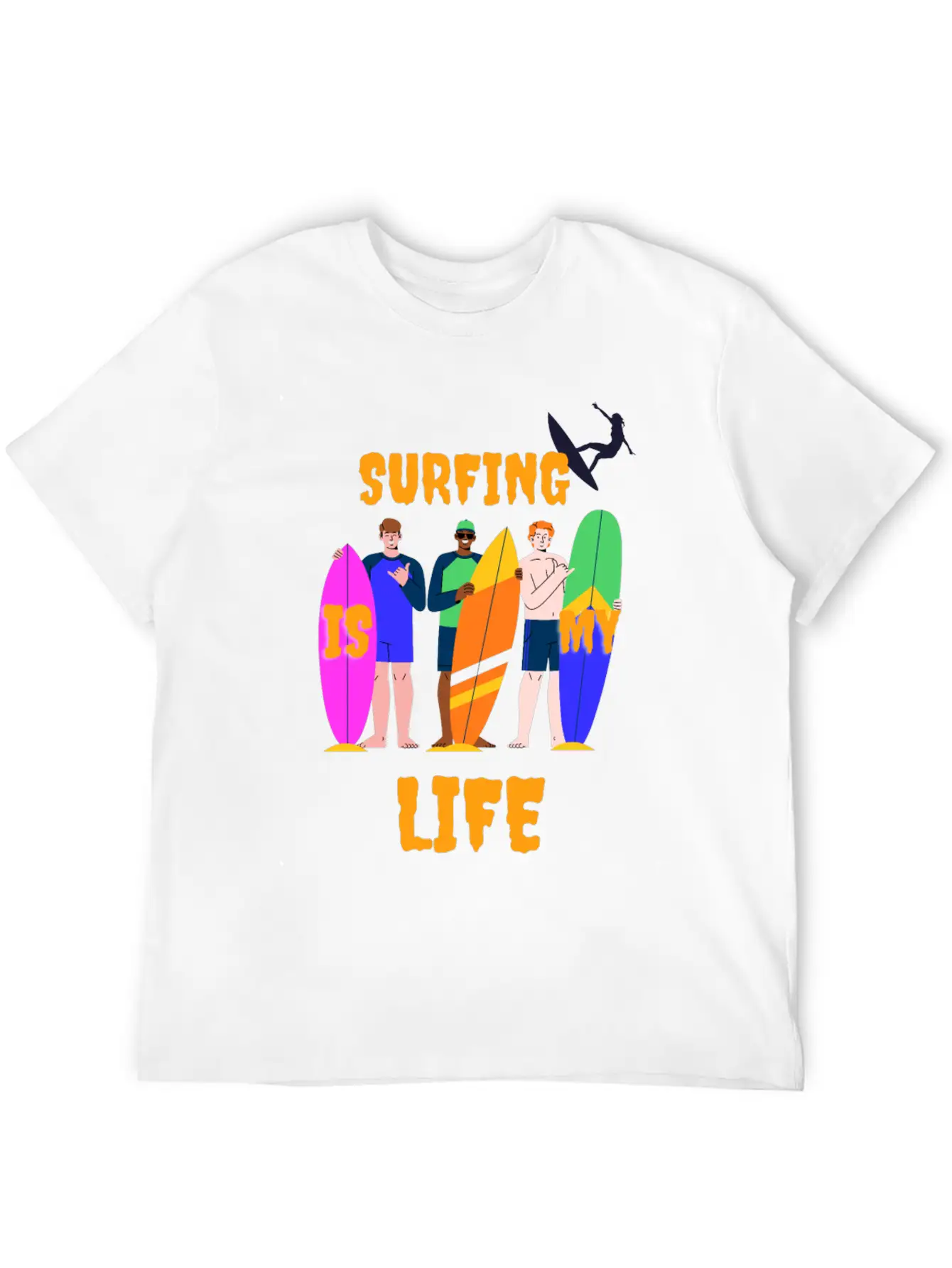 Surfing Is My Life Comfortable Minimalist Graphic Tee – Summer Style Essential
