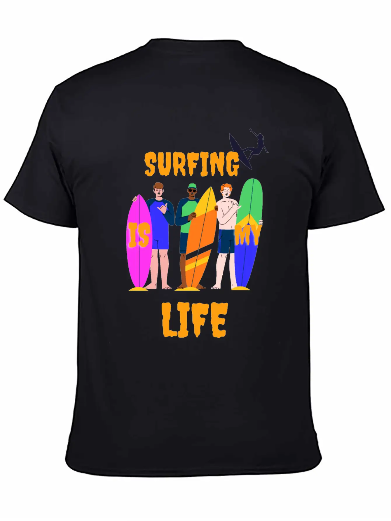 Surfing Is My Life Comfortable Minimalist Graphic Tee – Summer Style Essential