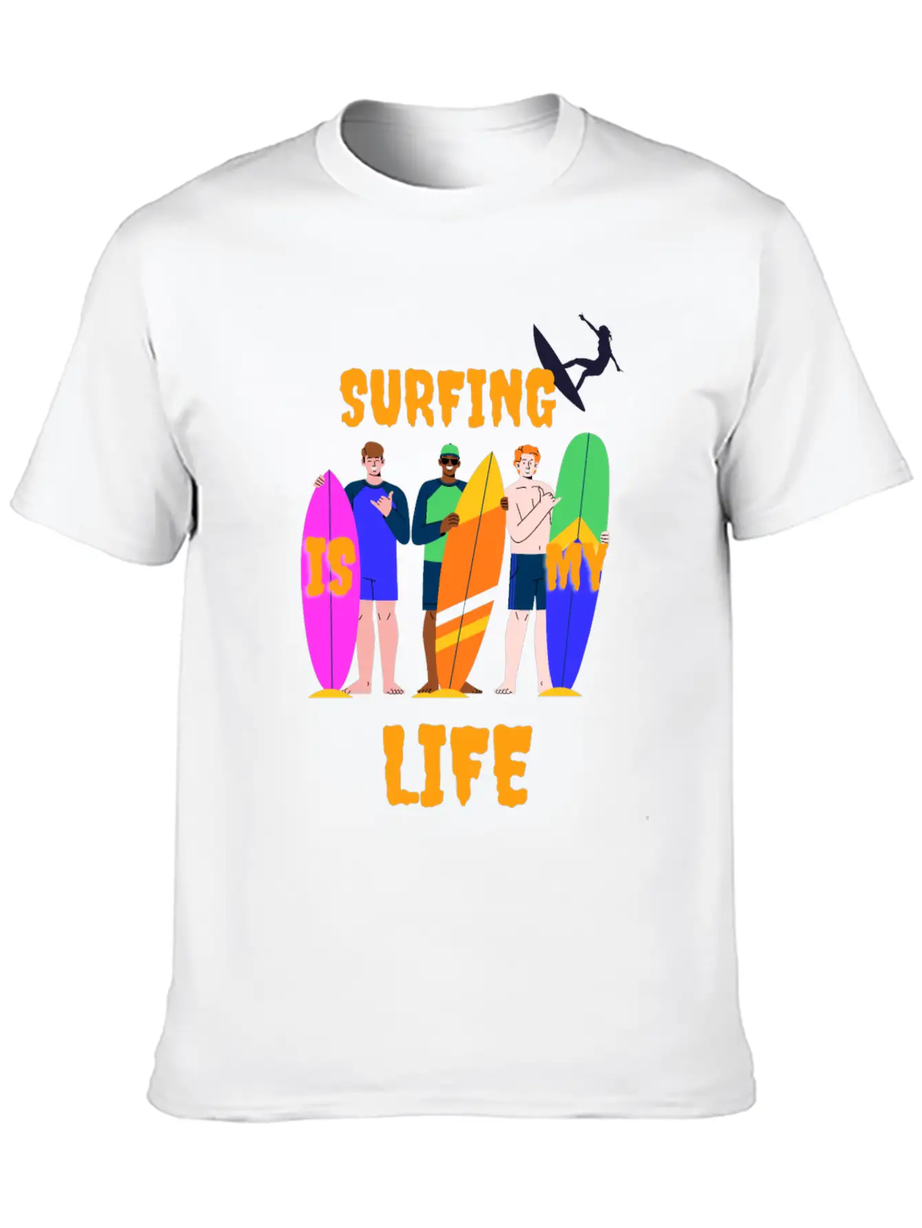Surfing Is My Life Comfortable Minimalist Graphic Tee – Summer Style Essential