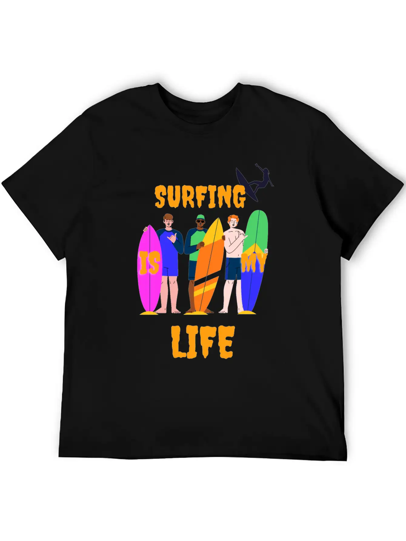 Surfing Is My Life Comfortable Minimalist Graphic Tee – Summer Style Essential