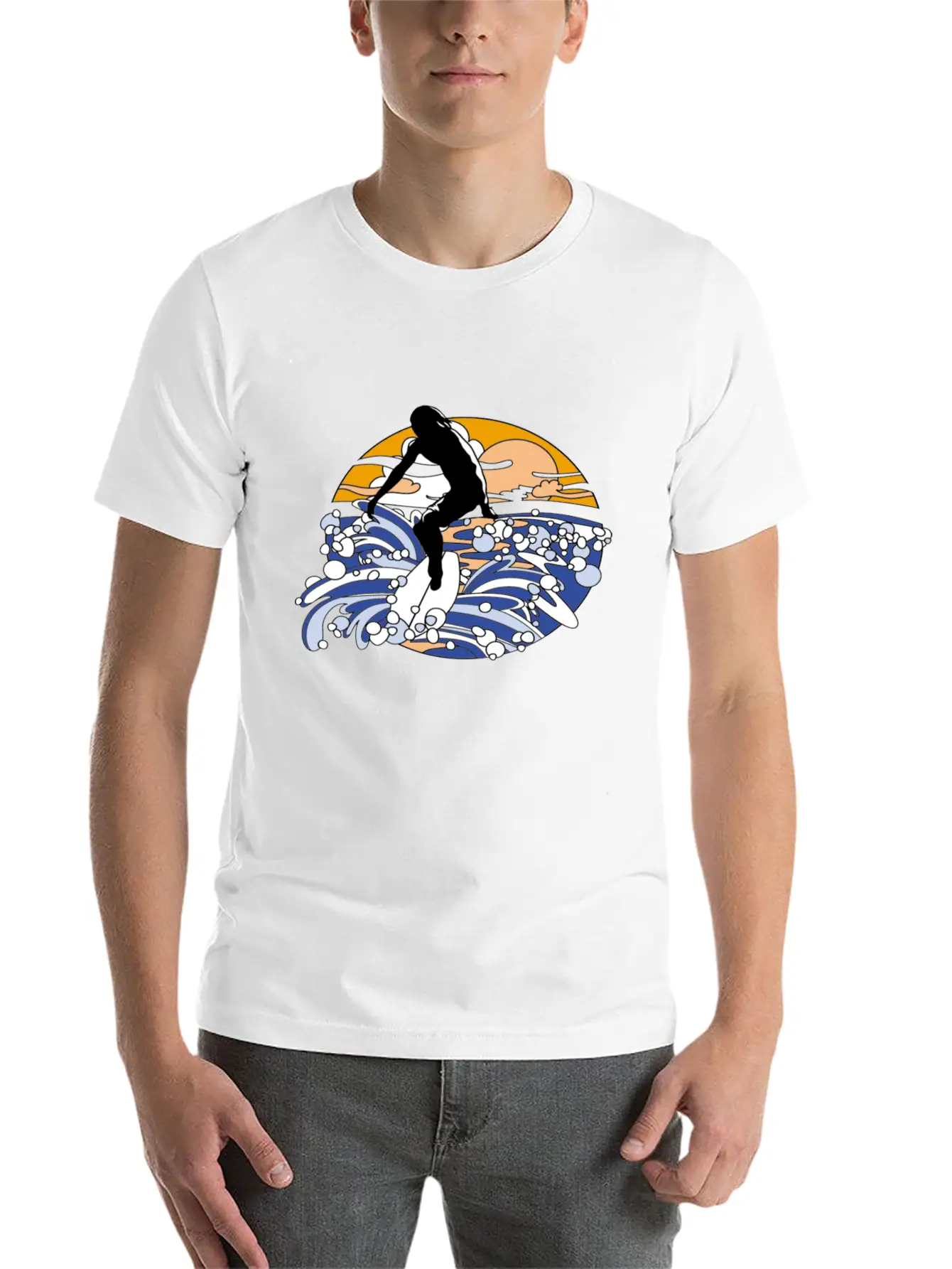 Surfing Man Timeless Short Sleeve Tee – Comfy And Minimalist Design