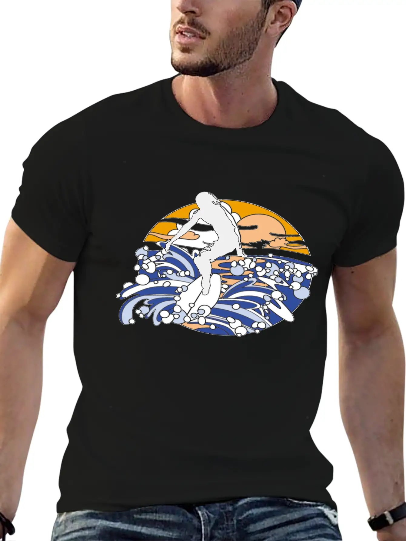 Surfing Man Timeless Short Sleeve Tee – Comfy And Minimalist Design