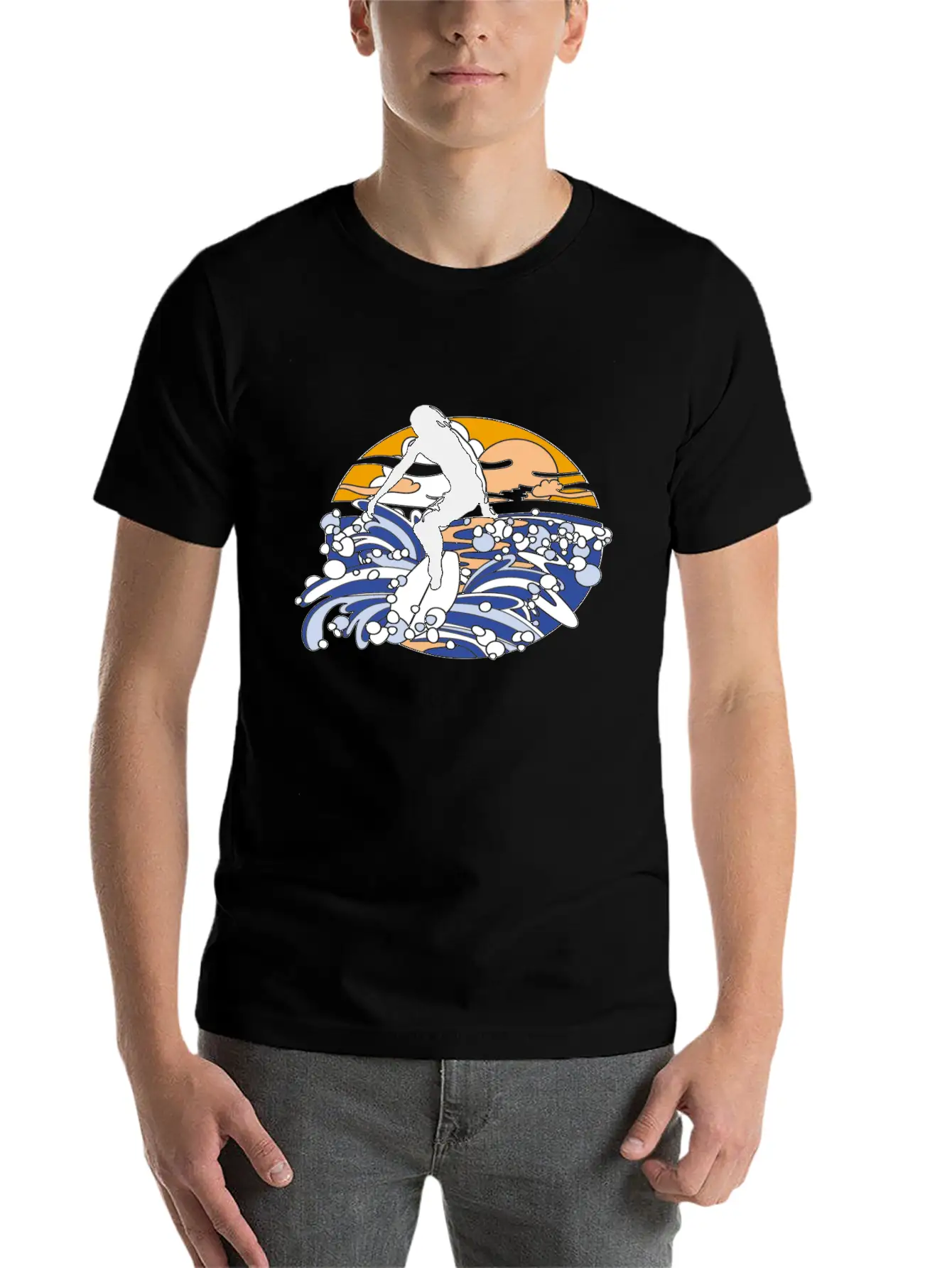 Surfing Man Timeless Short Sleeve Tee – Comfy And Minimalist Design
