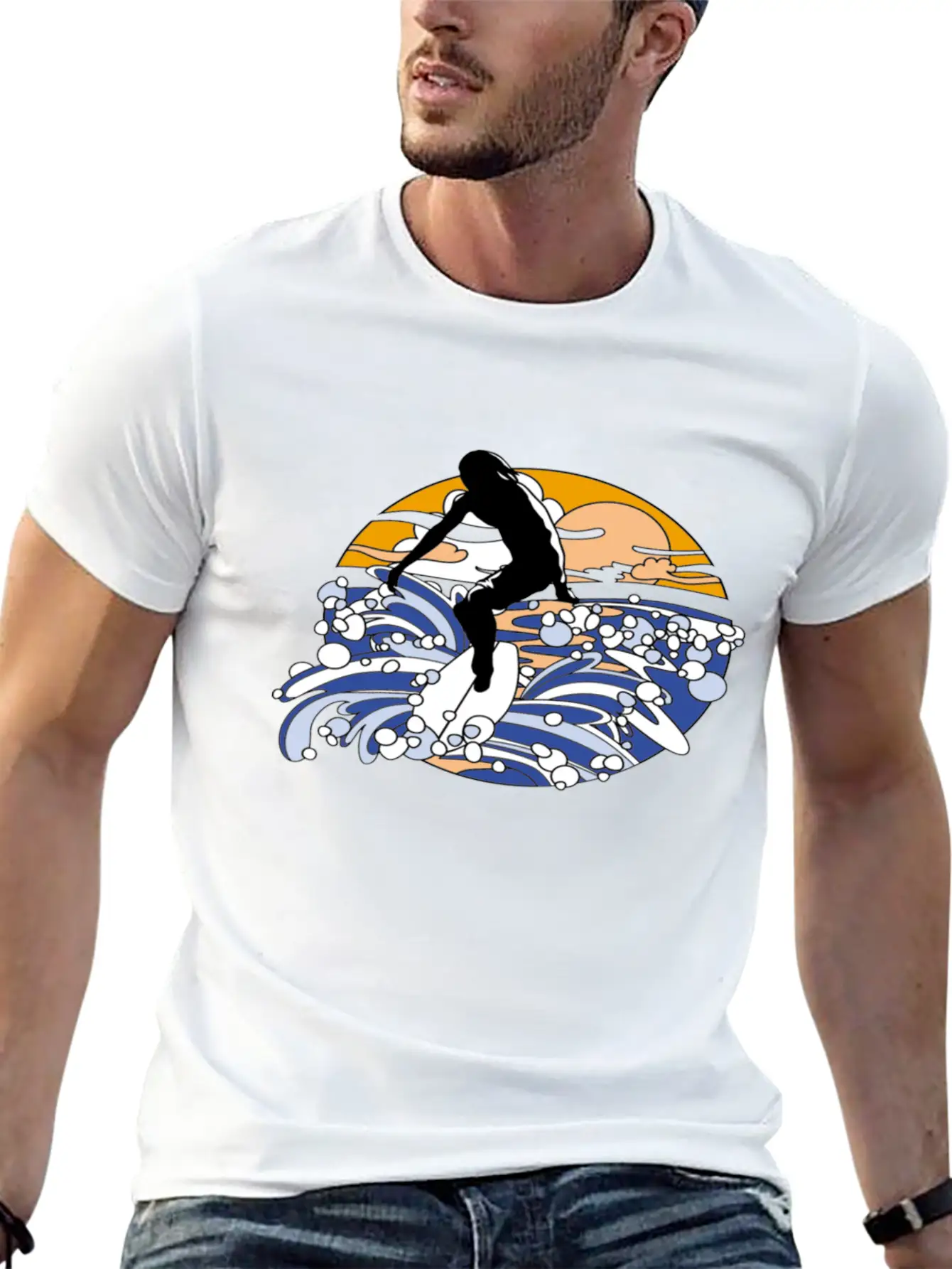 Surfing Man Timeless Short Sleeve Tee – Comfy And Minimalist Design