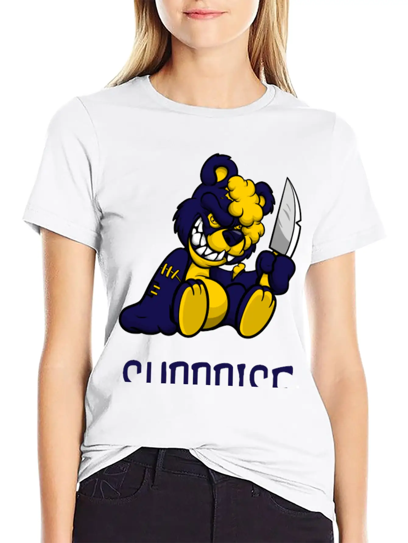 Surprise Scary Teddy Bear Basic Graphic T-Shirt – Daily Comfort In Soft Cotton