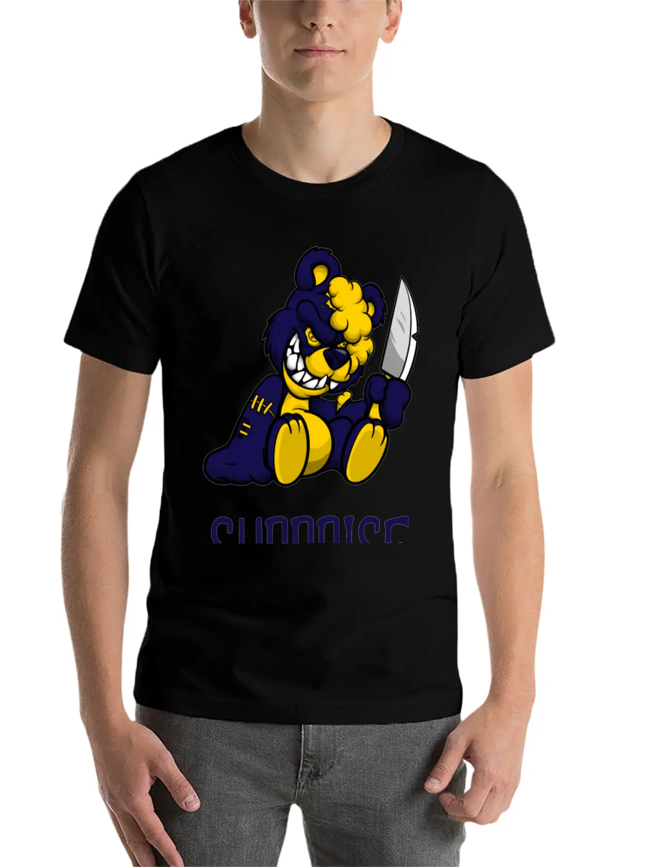 Surprise Scary Teddy Bear Basic Graphic T-Shirt – Daily Comfort In Soft Cotton