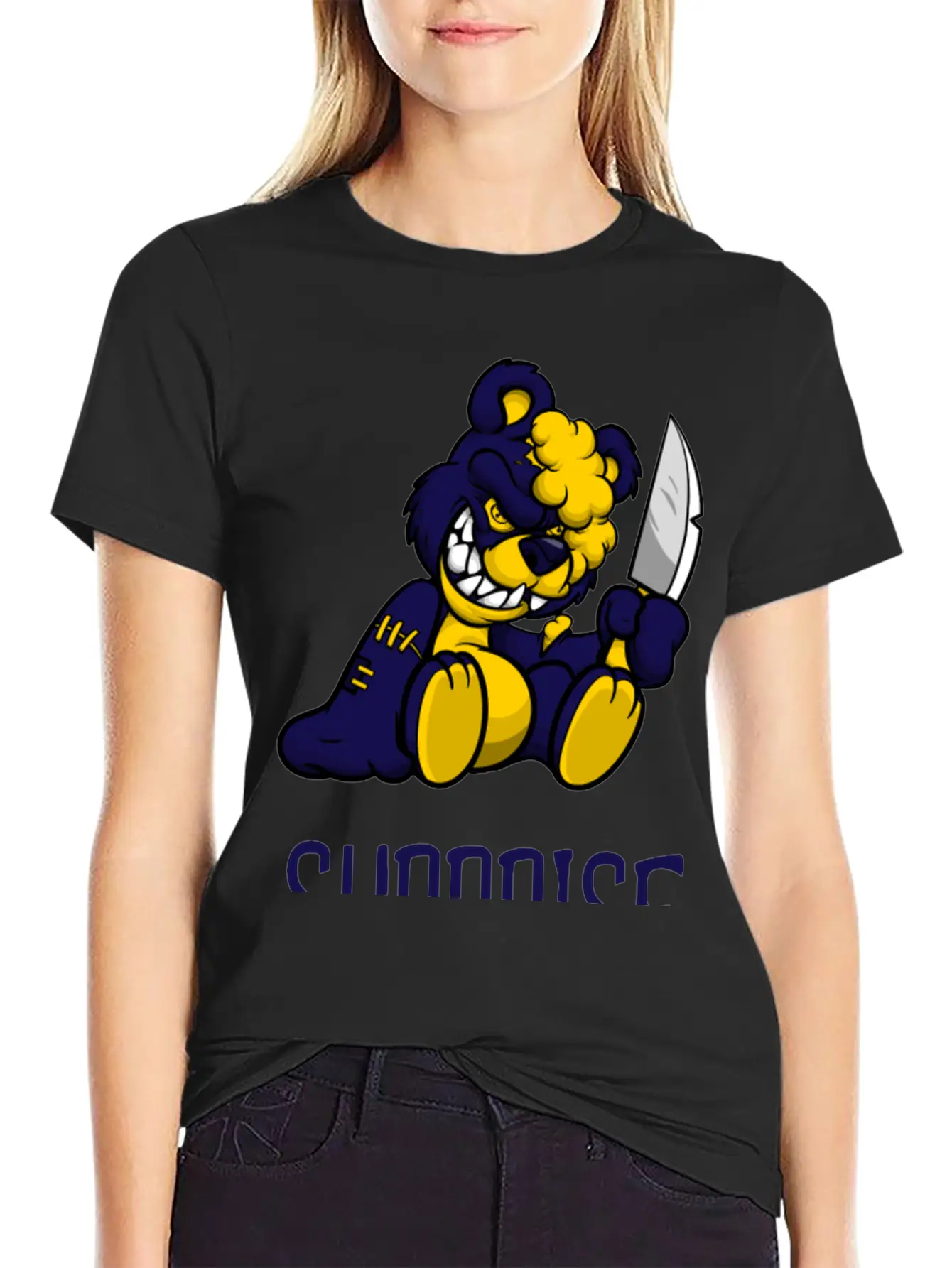 Surprise Scary Teddy Bear Basic Graphic T-Shirt – Daily Comfort In Soft Cotton
