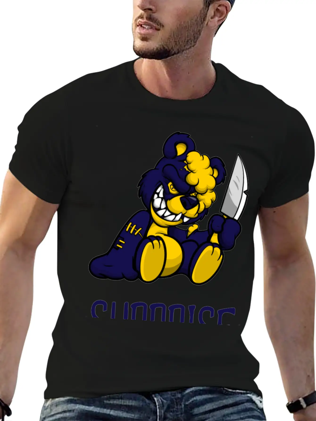 Surprise Scary Teddy Bear Basic Graphic T-Shirt – Daily Comfort In Soft Cotton