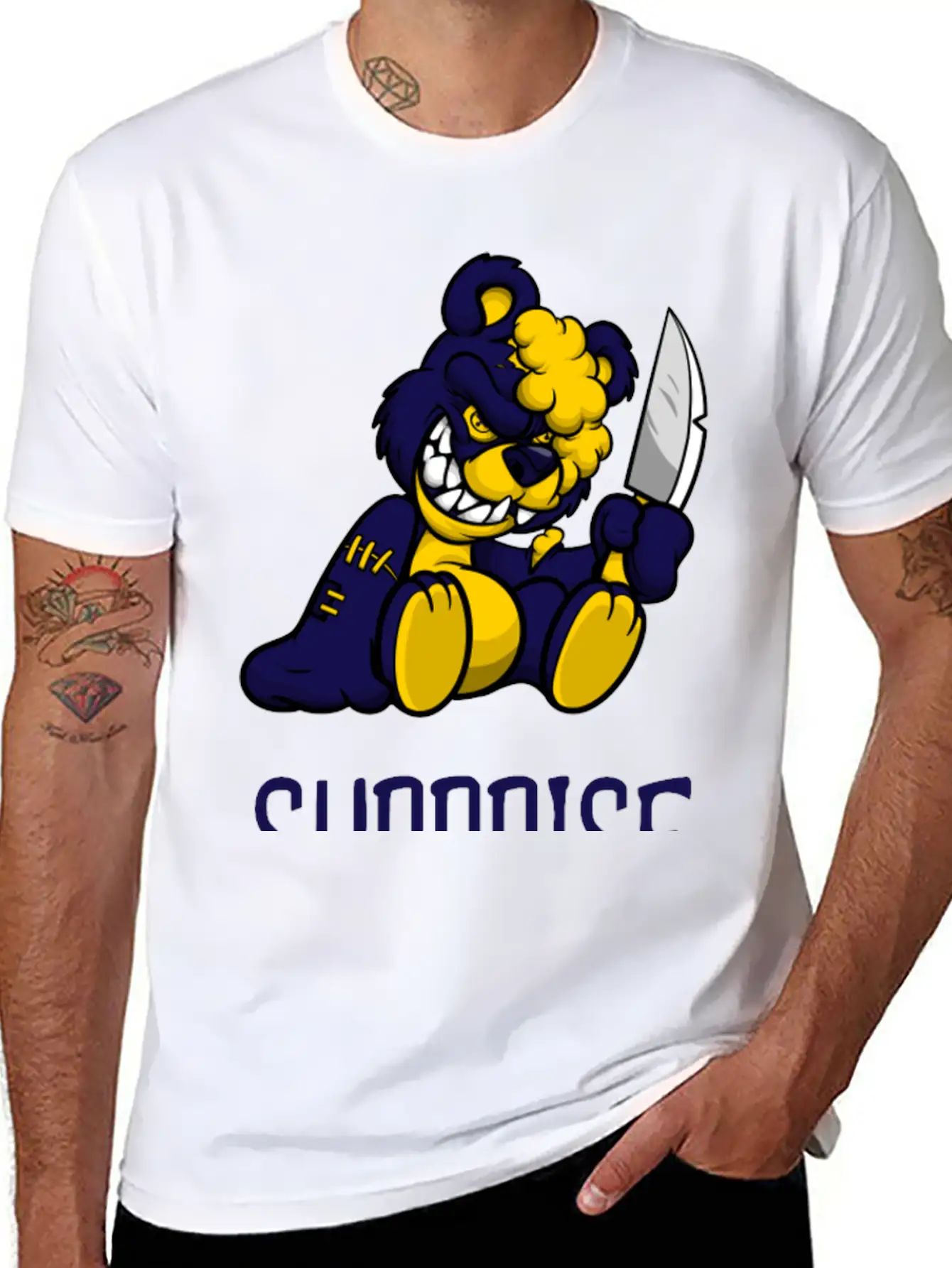 Surprise Scary Teddy Bear Basic Graphic T-Shirt – Daily Comfort In Soft Cotton