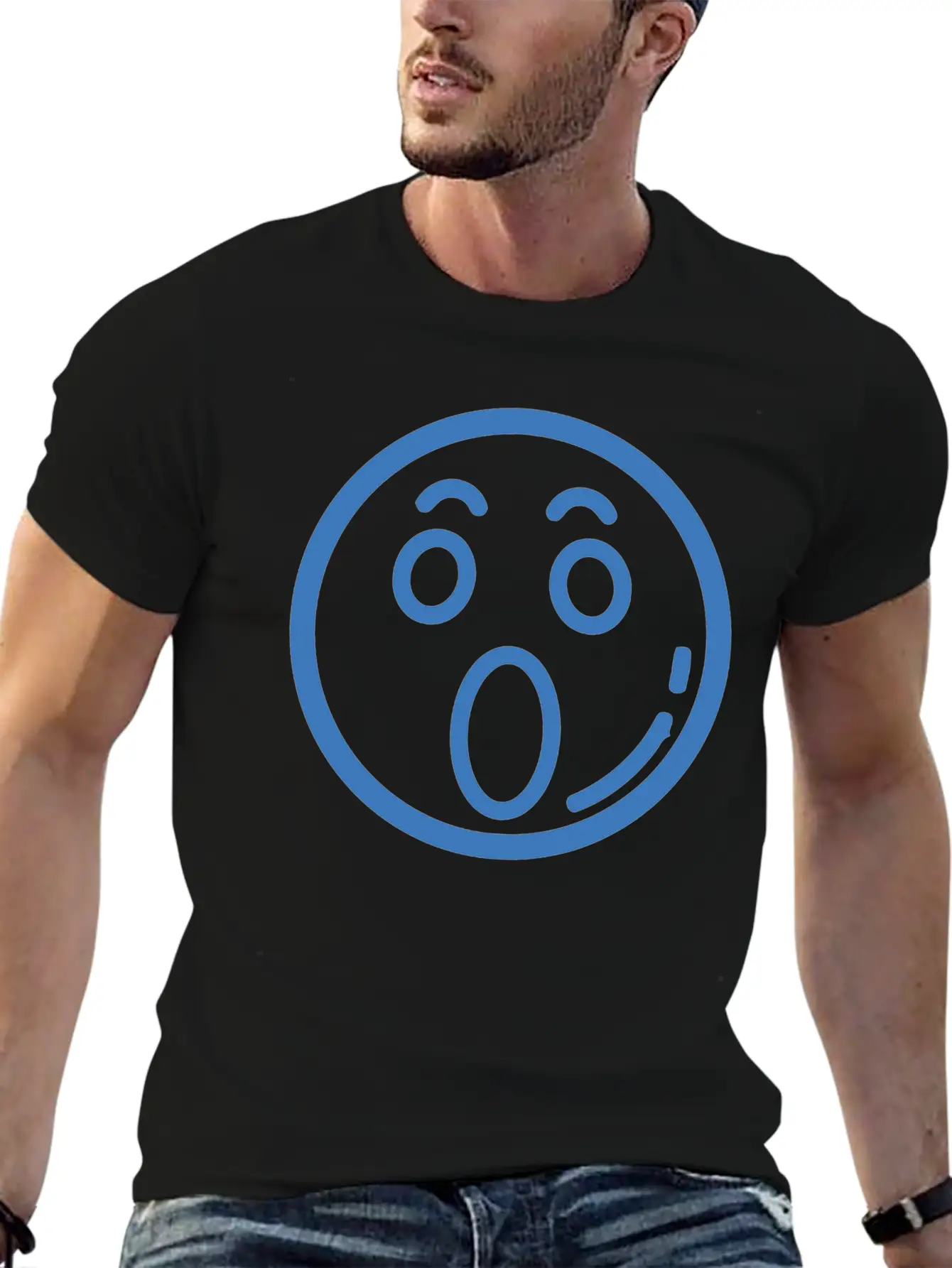 Surprised Face Funny Comfortable Minimalist Graphic Tee – Summer Style Essential