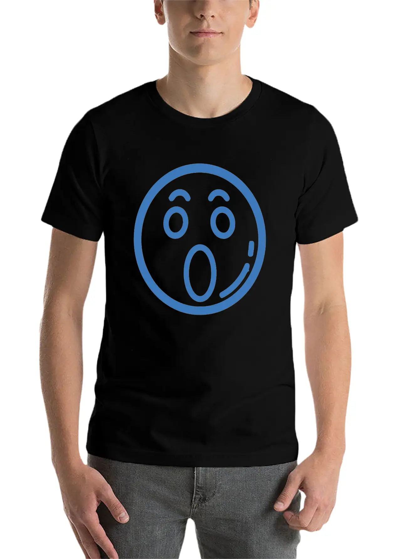 Surprised Face Funny Comfortable Minimalist Graphic Tee – Summer Style Essential