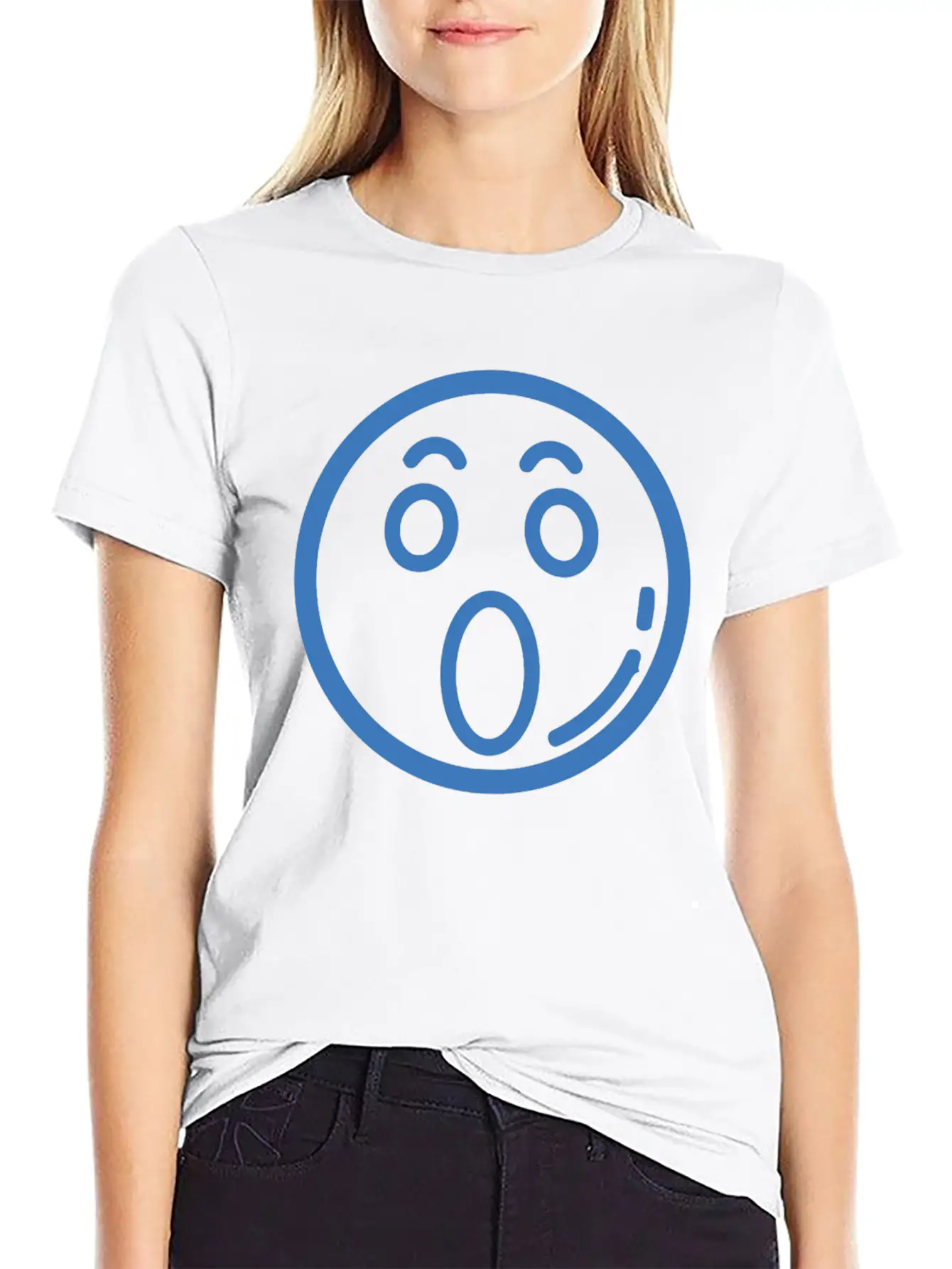 Surprised Face Funny Comfortable Minimalist Graphic Tee – Summer Style Essential