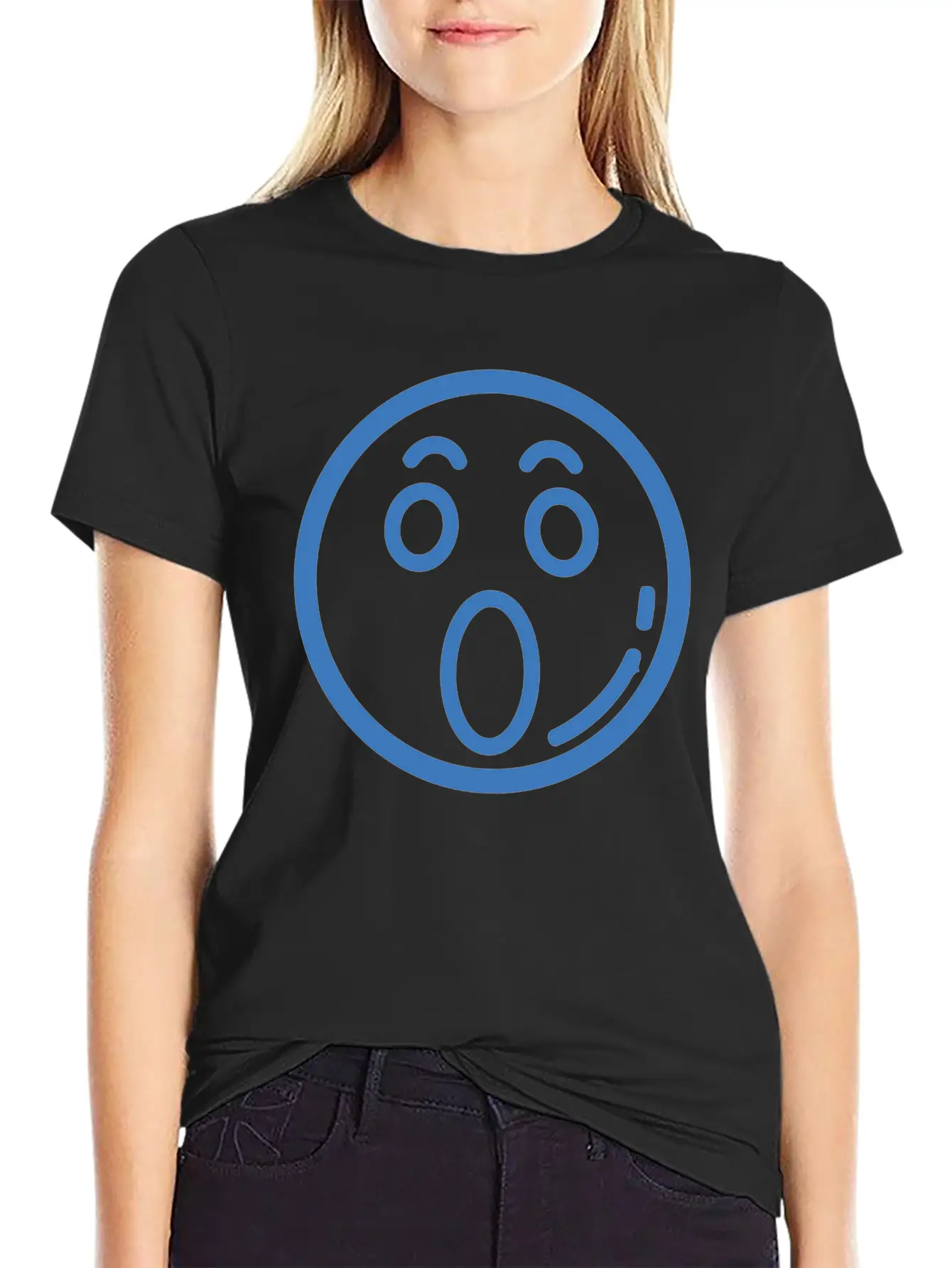 Surprised Face Funny Comfortable Minimalist Graphic Tee – Summer Style Essential