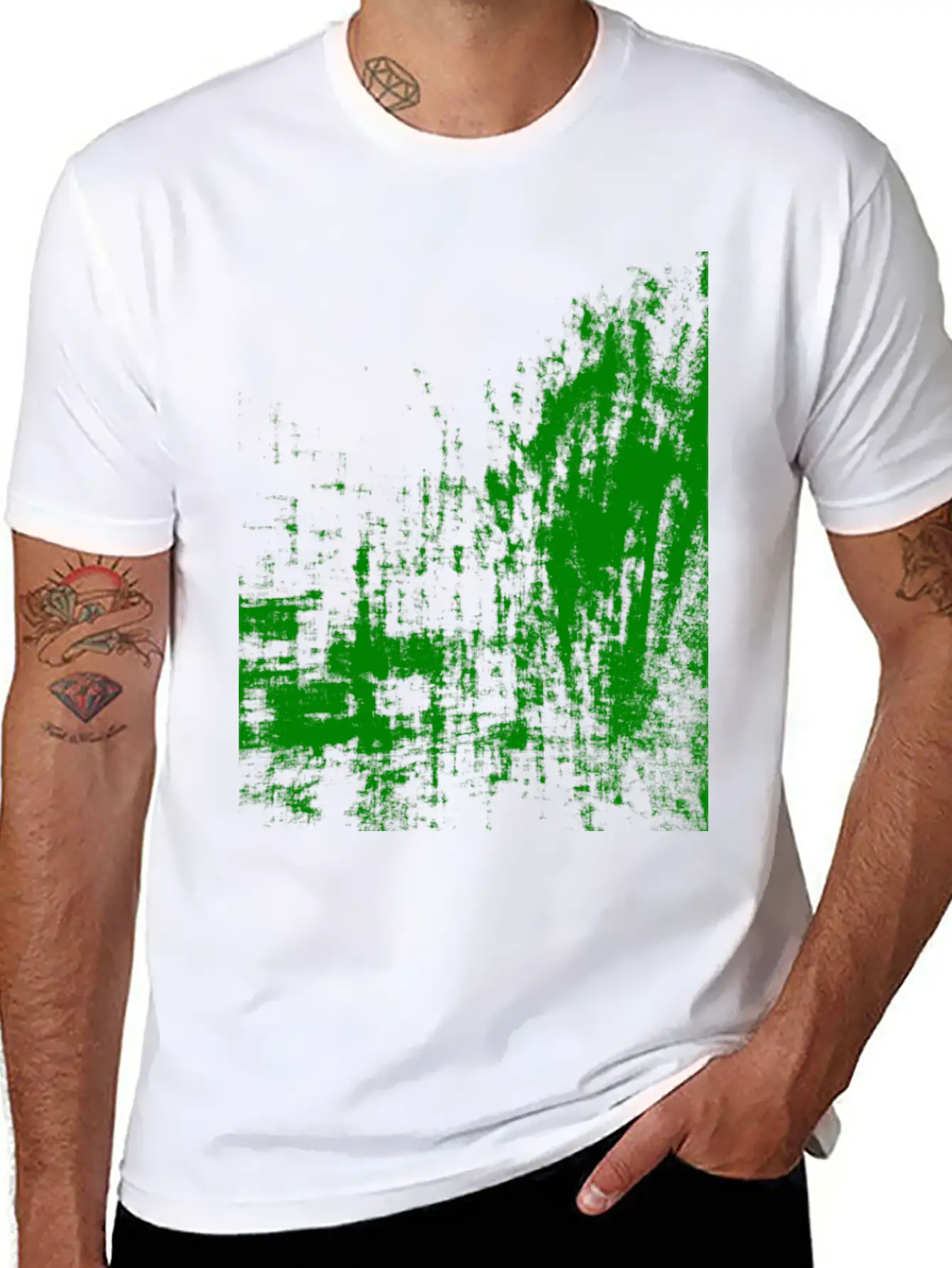Surreal Art Green Unisex Short Sleeve Soft Cotton T-Shirt – Casual Everyday Wear