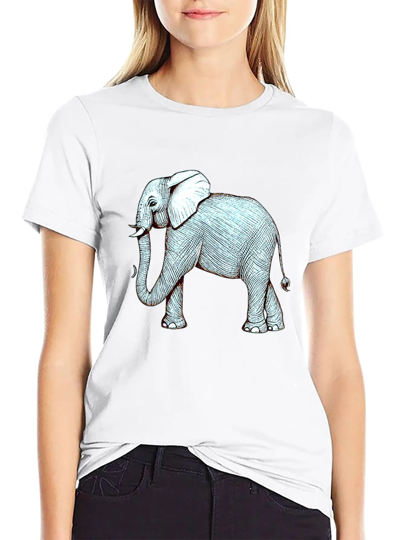 Surrealephant - Surreal Elephant Illustration Basic Graphic T-Shirt – Daily Comfort In Soft Cotton
