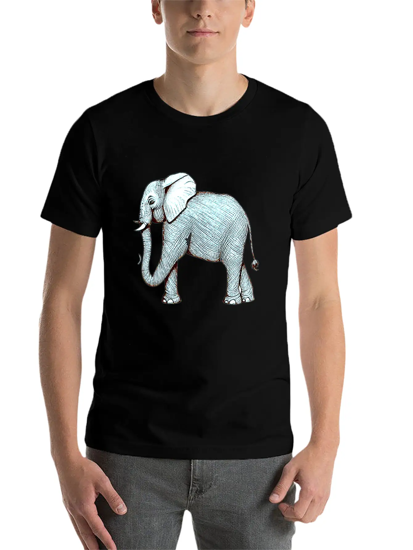 Surrealephant - Surreal Elephant Illustration Basic Graphic T-Shirt – Daily Comfort In Soft Cotton