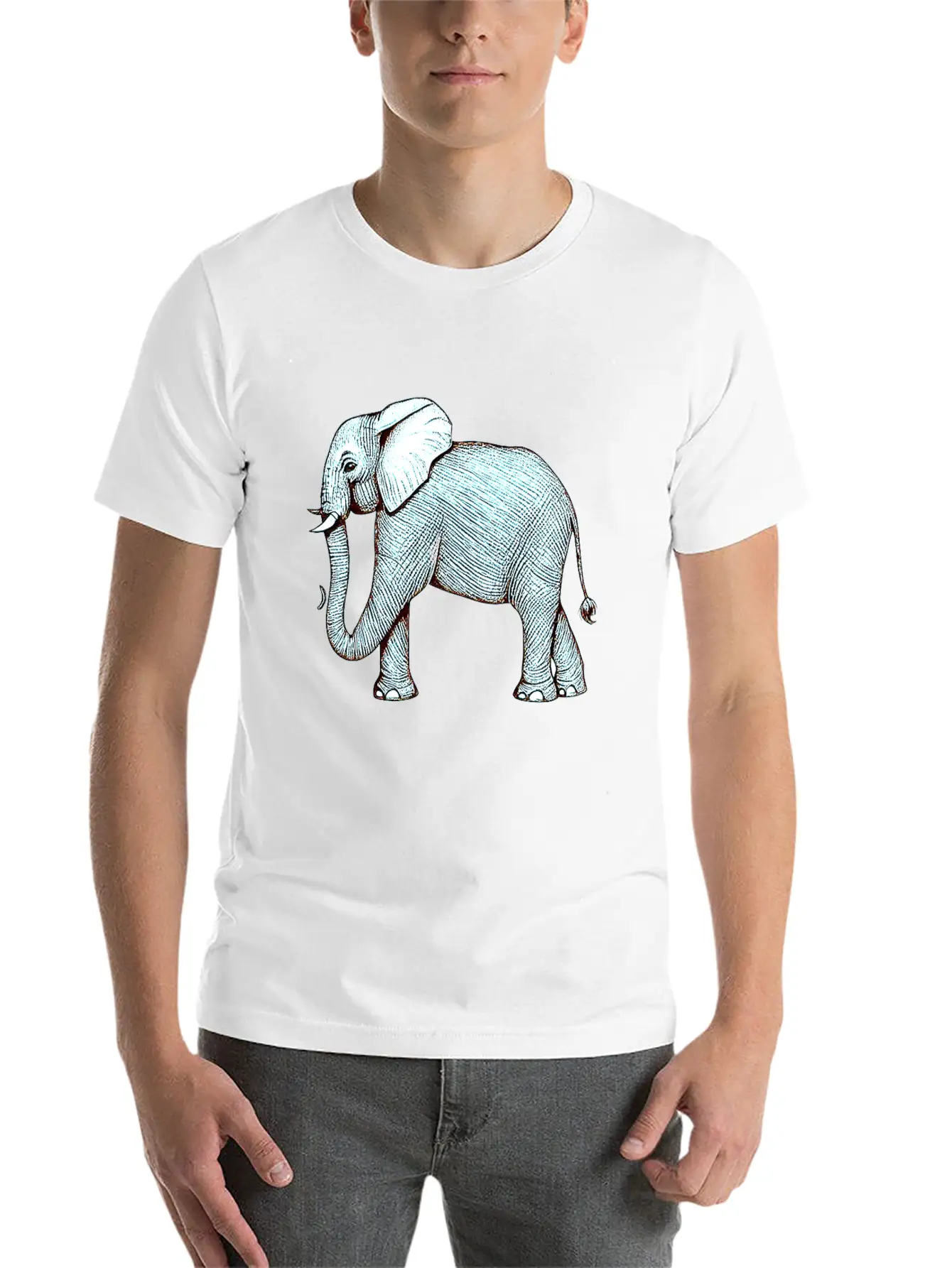 Surrealephant - Surreal Elephant Illustration Basic Graphic T-Shirt – Daily Comfort In Soft Cotton