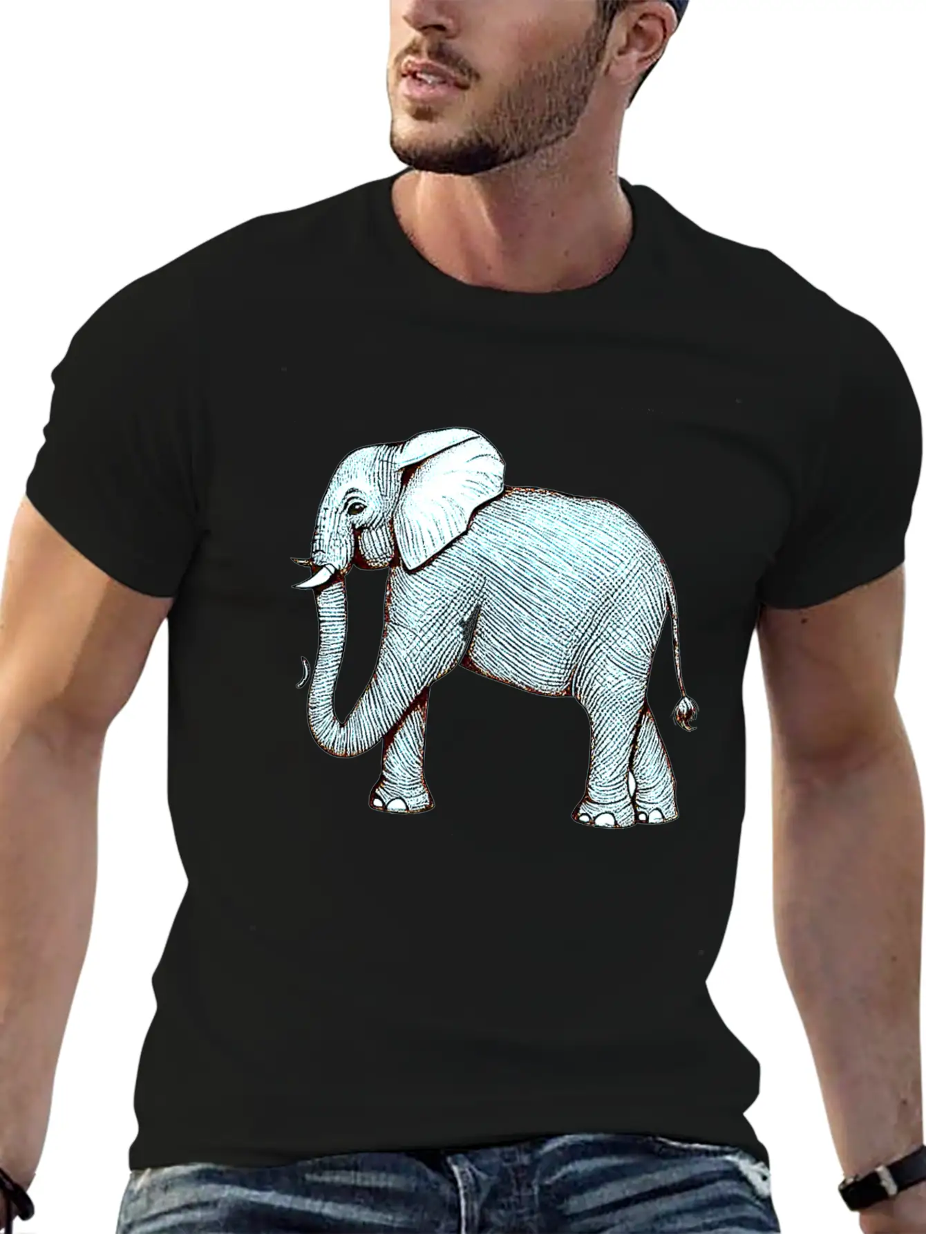 Surrealephant - Surreal Elephant Illustration Basic Graphic T-Shirt – Daily Comfort In Soft Cotton