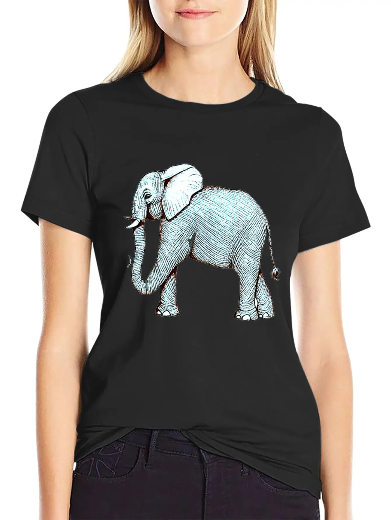 Surrealephant - Surreal Elephant Illustration Basic Graphic T-Shirt – Daily Comfort In Soft Cotton
