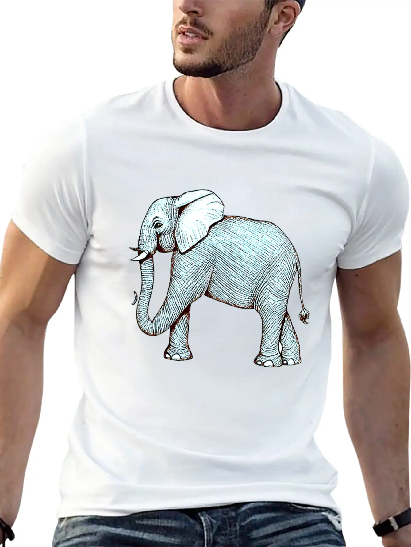 Surrealephant - Surreal Elephant Illustration Basic Graphic T-Shirt – Daily Comfort In Soft Cotton