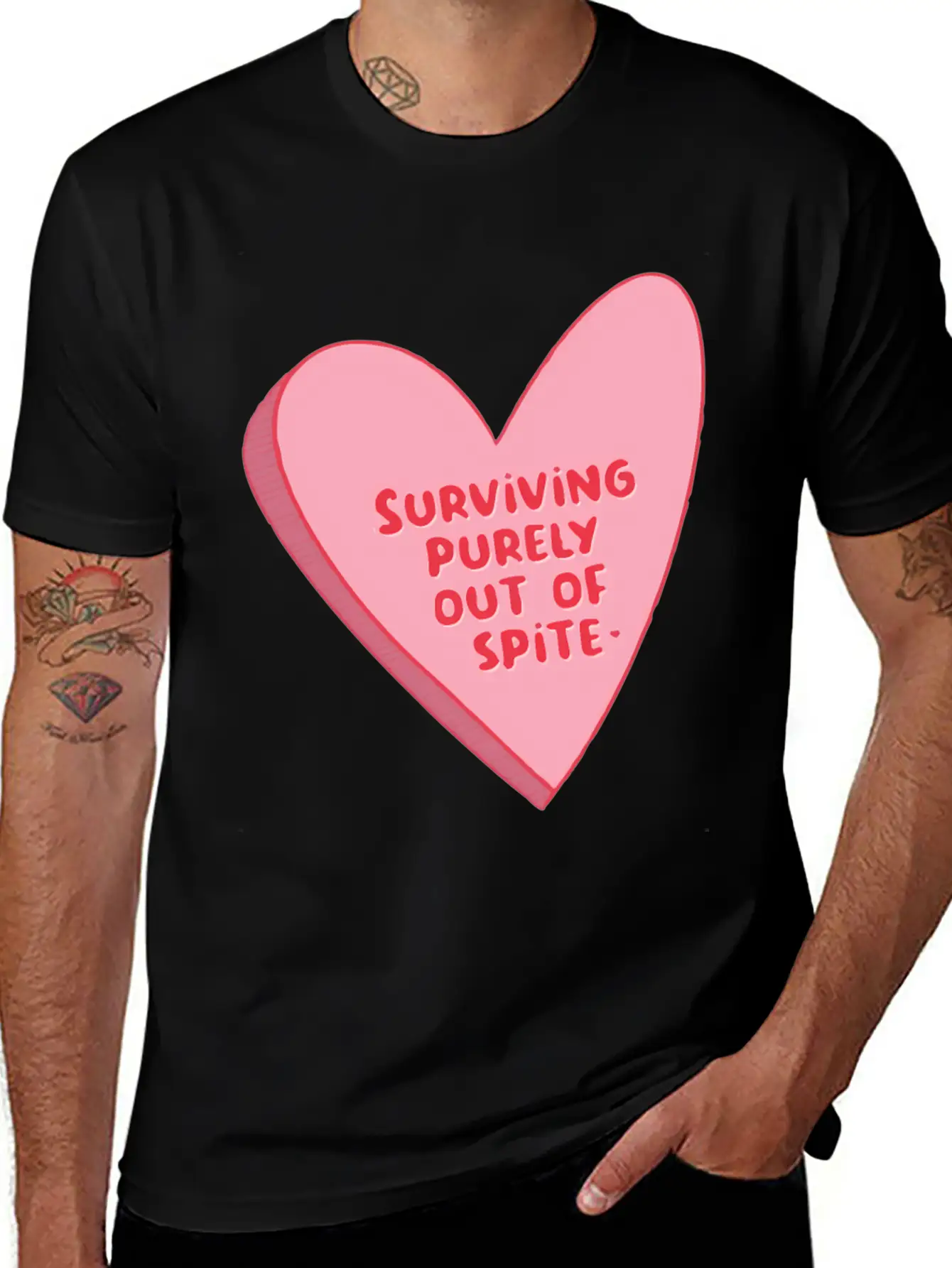 Surviving Purely Out Of Te Saying Unisex Short Sleeve Soft Cotton T-Shirt – Casual Everyday Wear